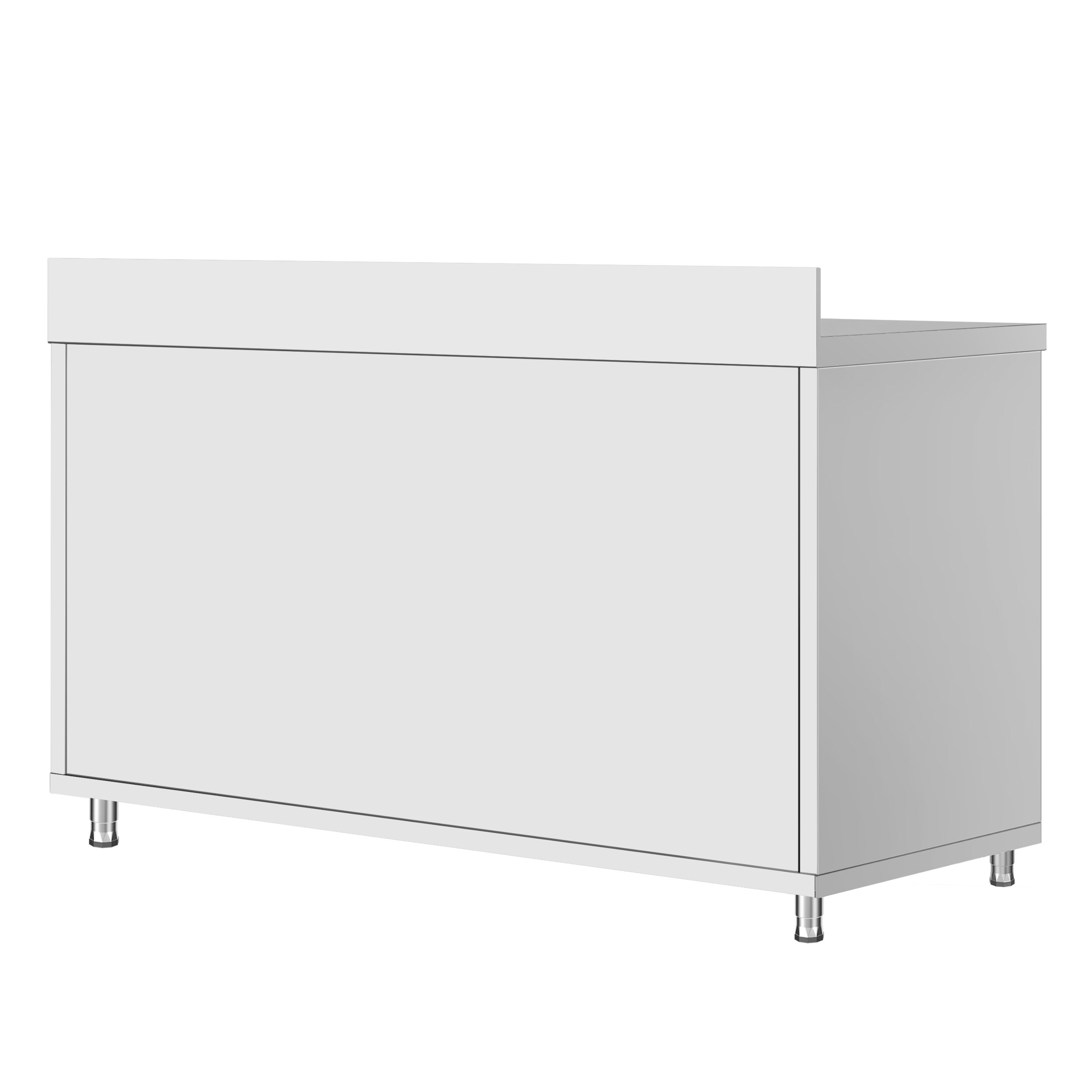 Edelstahl Arbeitsschrank ECO - 1400x600mm - mit Schiebetür & Aufkantung