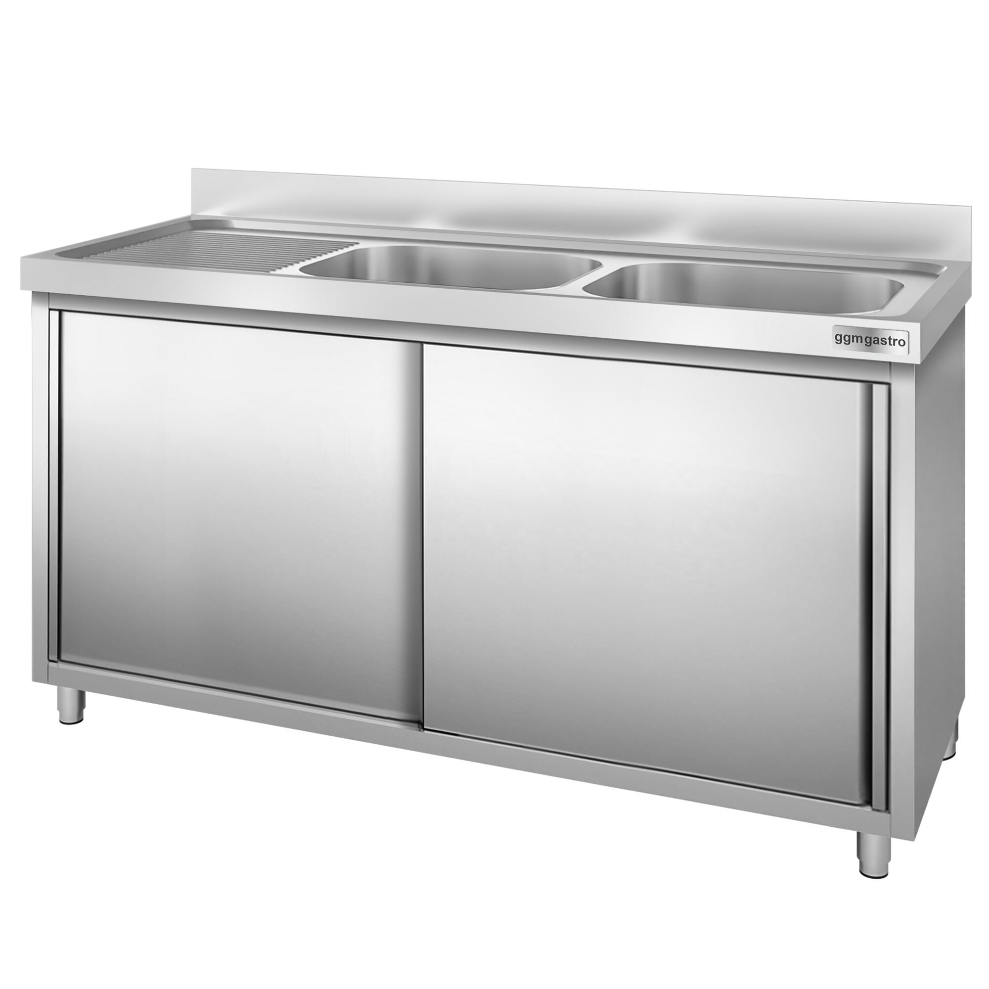 Meuble plonge PREMIUM - 2000x700mm - avec 2 bacs