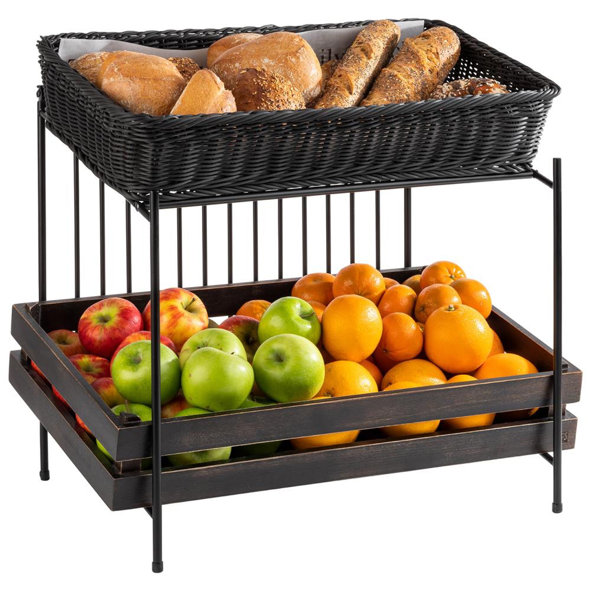 Support buffet - SUPERBOXEN - Support en métal - Noir - Hauteur:480mm - compatible avec GN 1/1 & GN 1/2