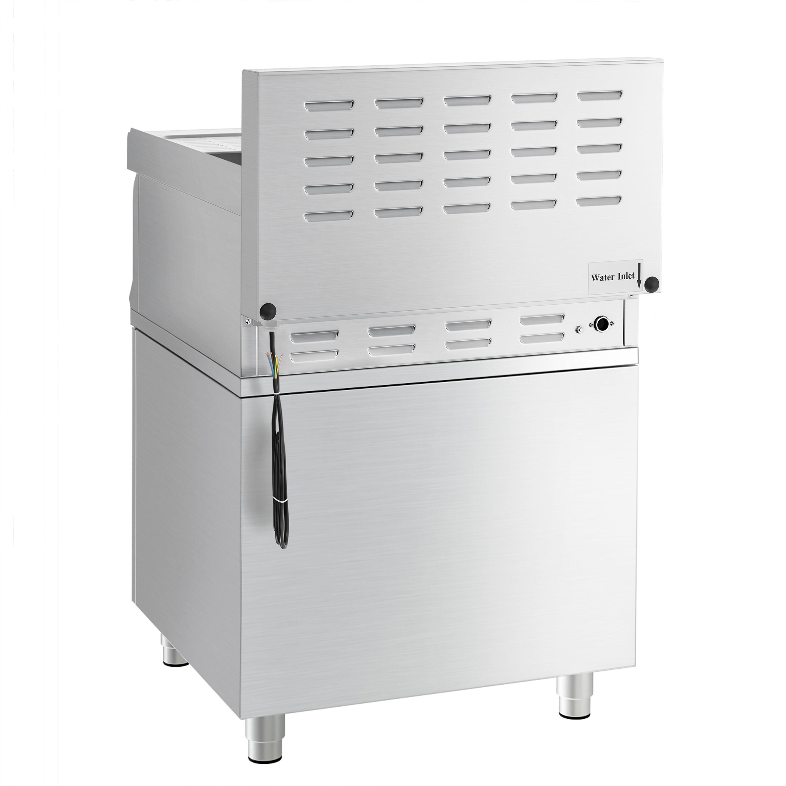 Cuiseur à pâtes électrique avec robinet – 28 L – 9 kW – incl. soubassement avec 2 portes