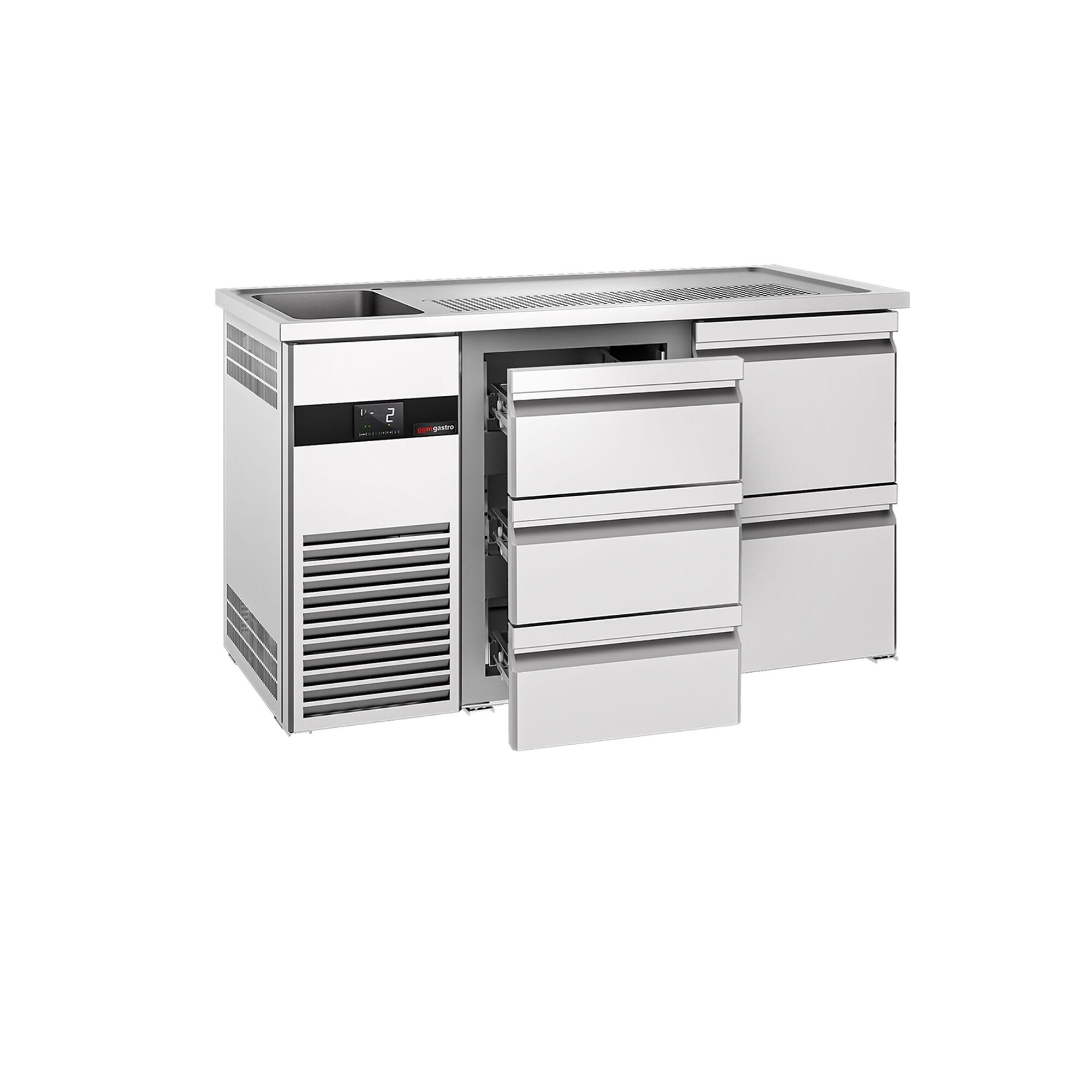 Comptoir de bar réfrigéré PREMIUM - 1550x700mm - 5 tiroirs