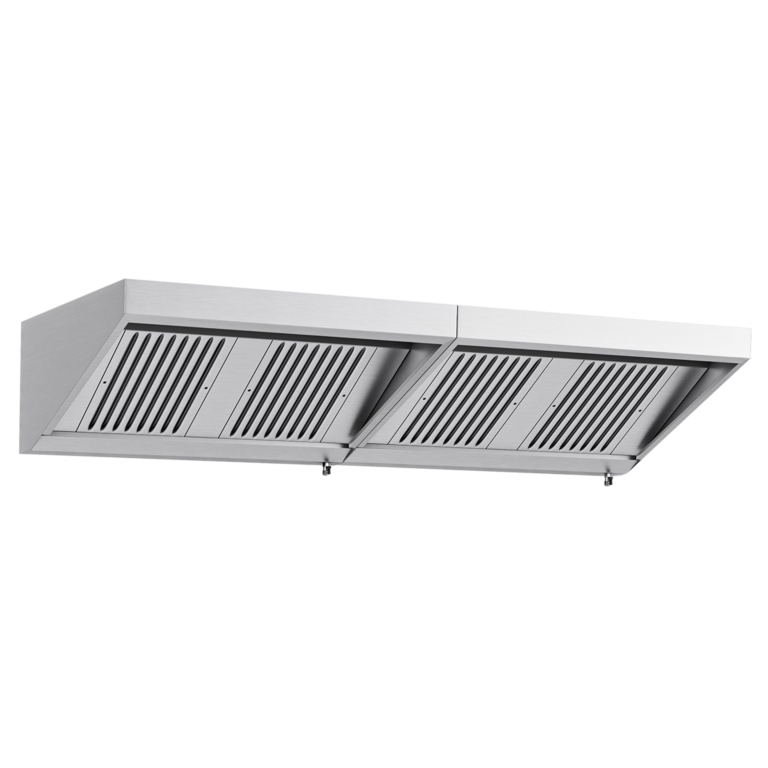Commercial Wall-Mounted Extraction Canopy - 2600mm - with Baffle Filters & LED Lighting
