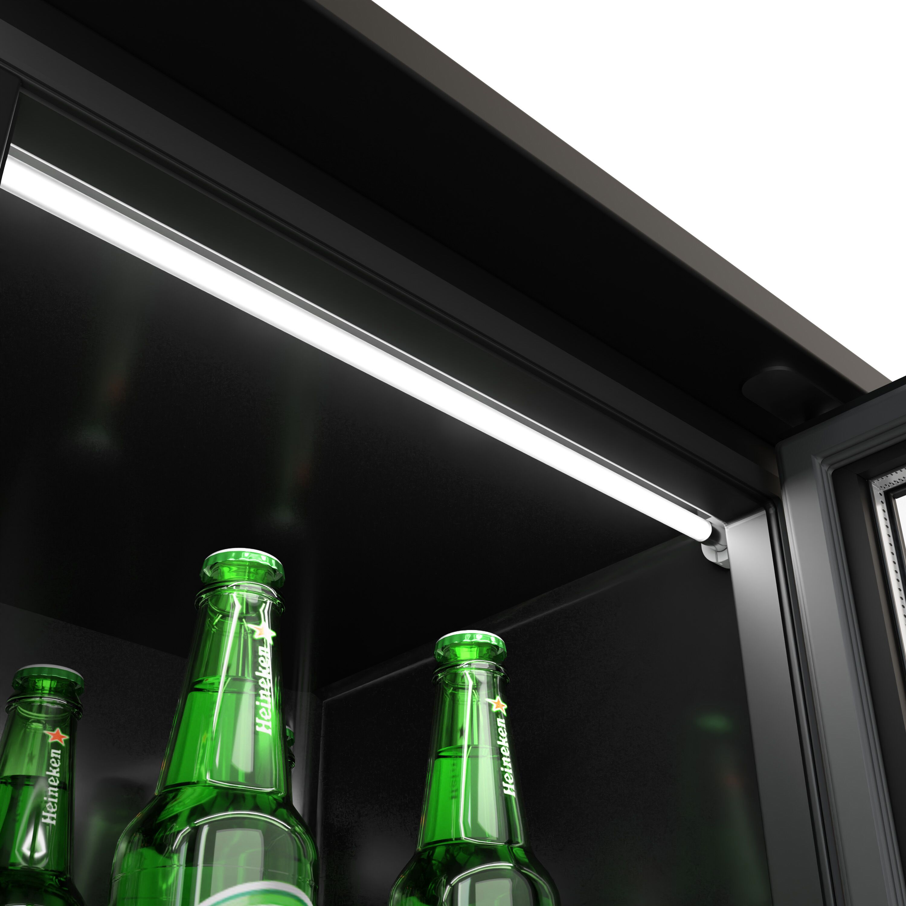 Réfrigérateur de bar – 1350 mm – 320 litres – avec 3 portes vitrées battantes – Extérieur & intérieur Noir