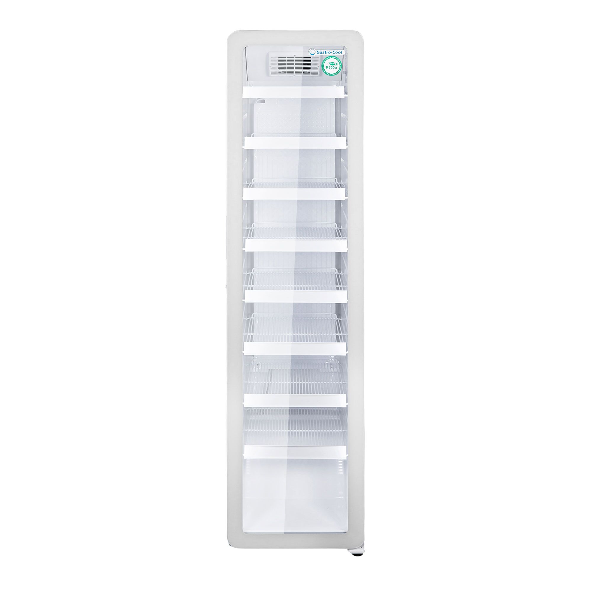 GASTRO-COOL | Getränkekühlschrank - 220 Liter - schmal - mit 1 Glastür - Weiß