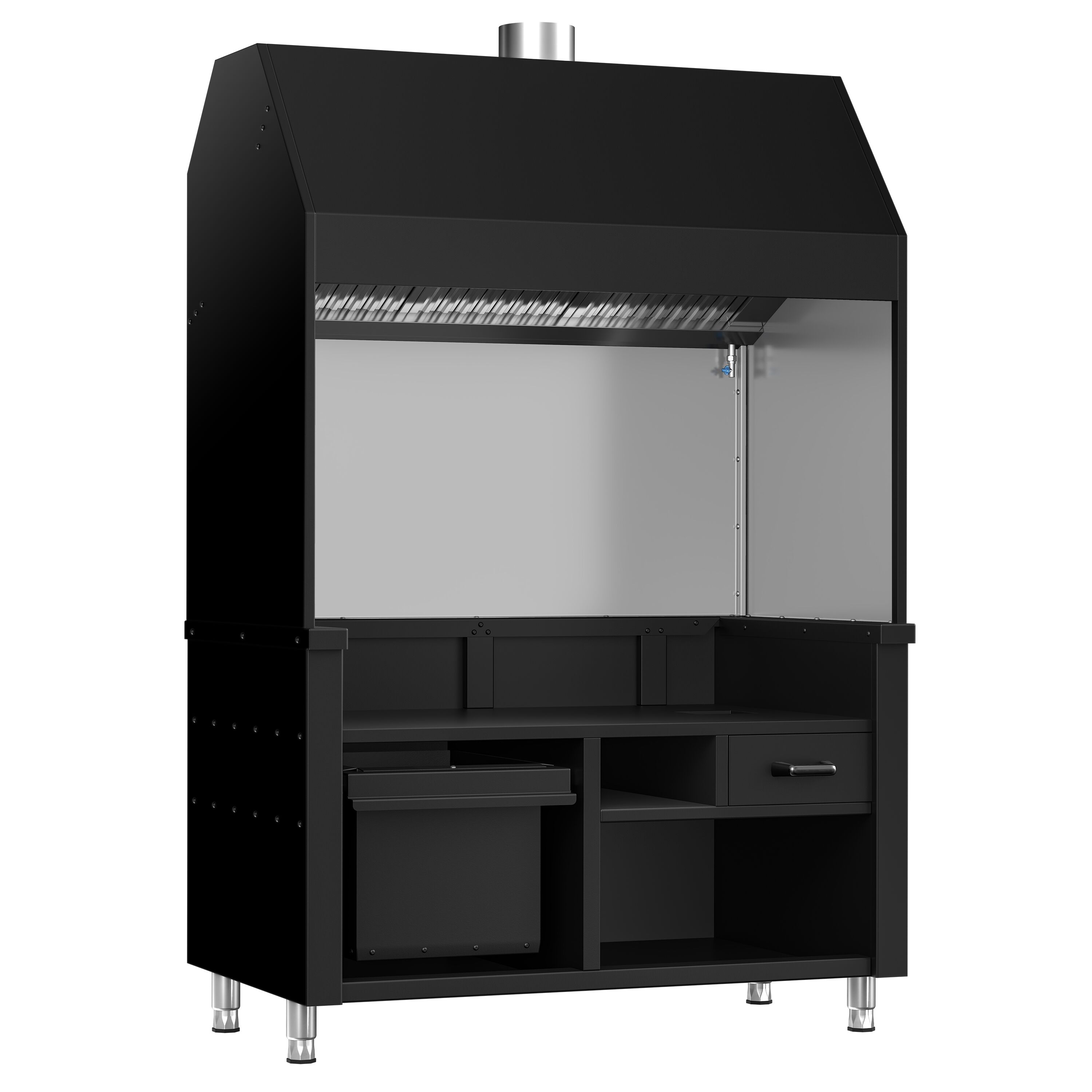 Élément neutre pour grill à charbon de bois / à gaz BERLIN – 1360 mm – noir