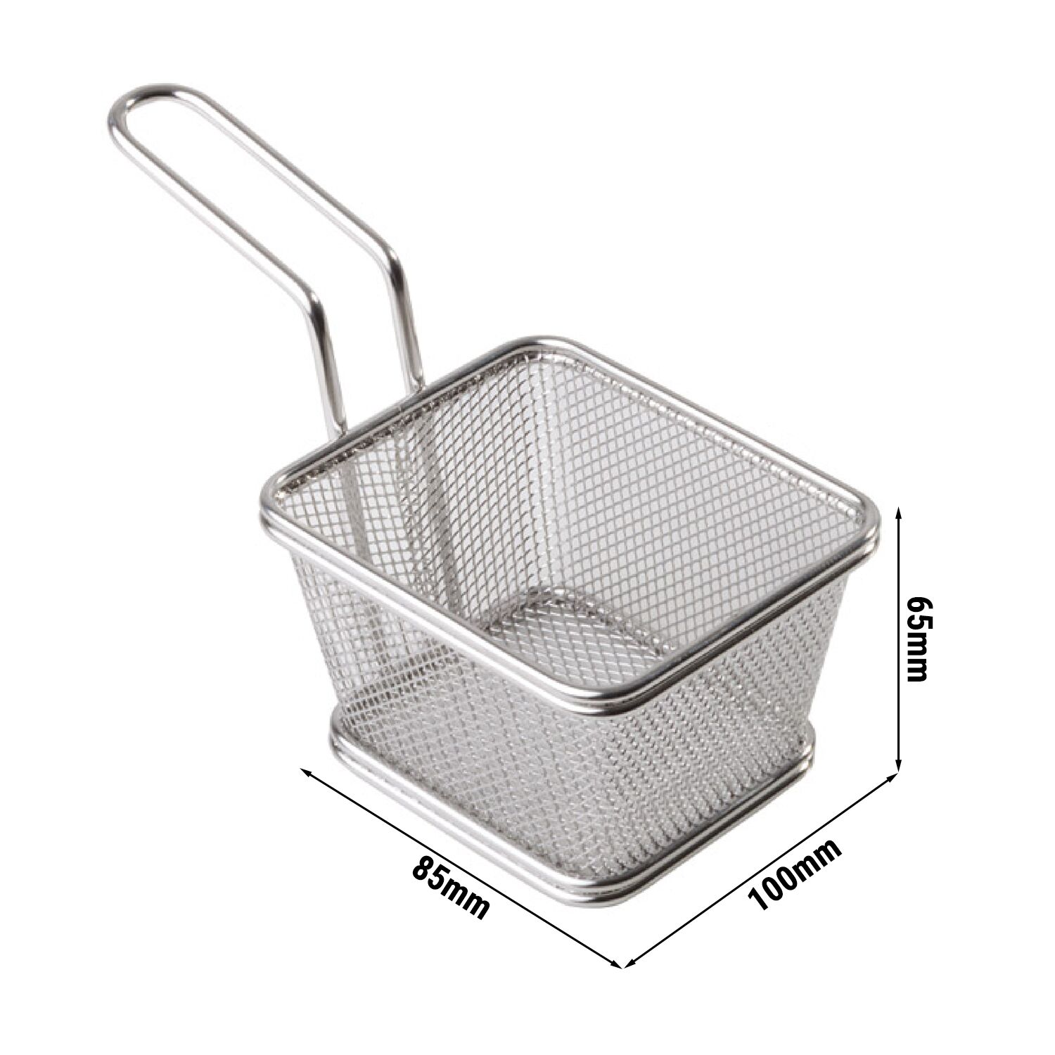 (6 pcs) Panier de service à frites - SNACKHOLDER - acier inoxydable - rectangulaire - 100x85x65mm