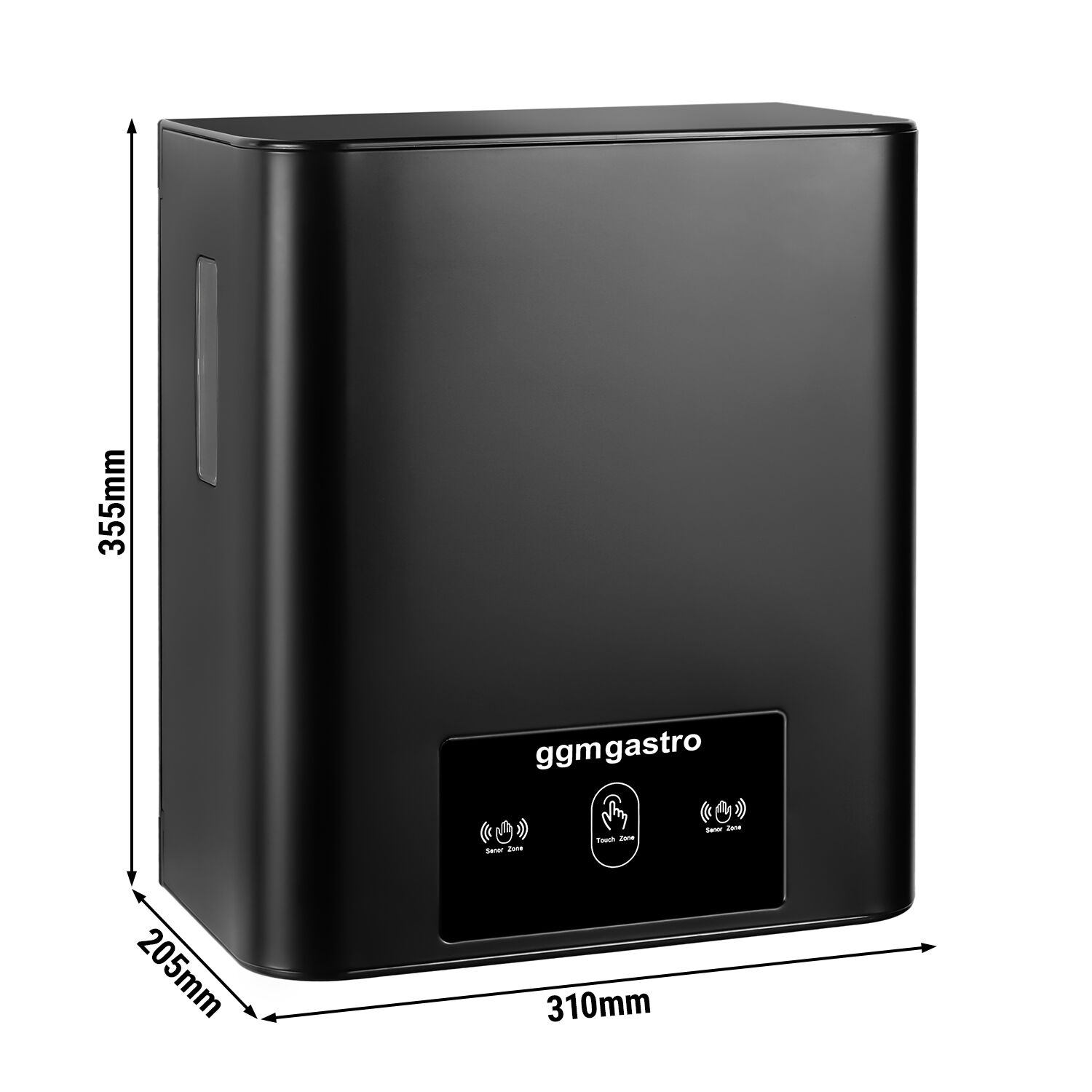Distributeur d’essuie-mains en rouleau - automatique - sans contact - avec capteur - acier inoxydable - Noir