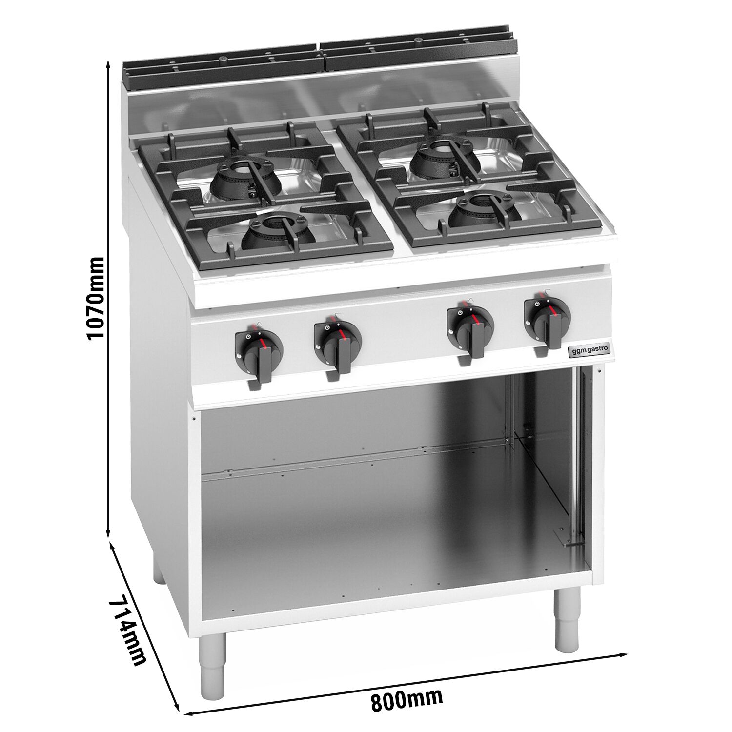 Fourneau à gaz – 28 kW – 4 brûleurs