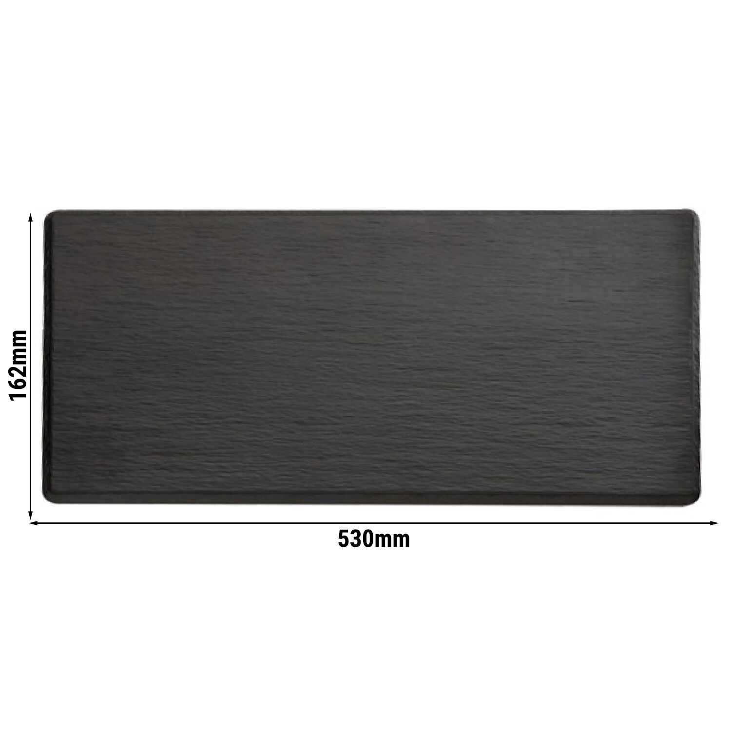 (6 pièces) Plateau GN 2/4 – SLATE – Mélamine – Hauteur : 12 mm – Noir
