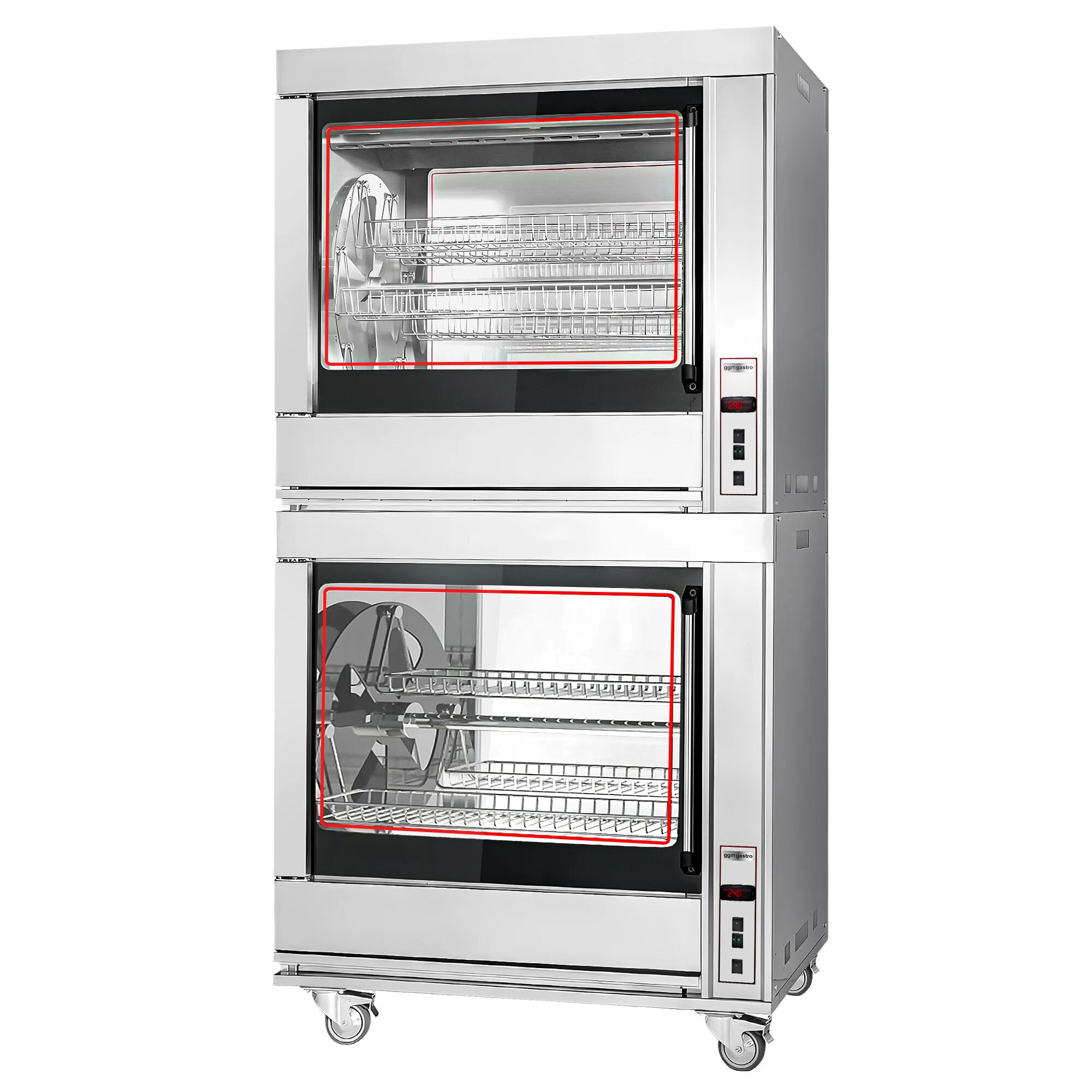 El - Roterande Kycklinggrill - 14 roterande korgar - för upp till 84 kycklingar - 20 kW