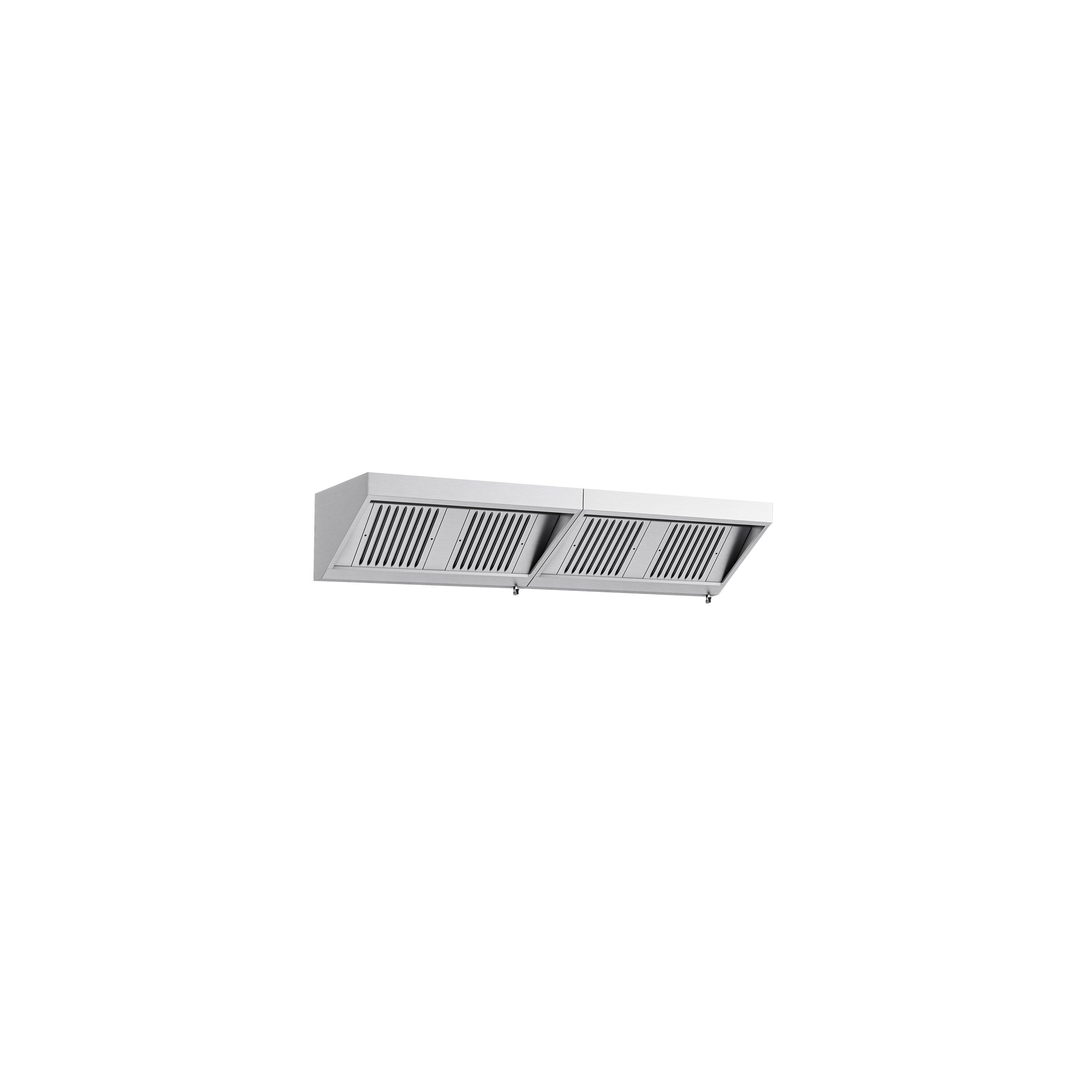 Commercial Wall-Mounted Extraction Canopy - with Motor - 2600mm - with Baffle Filters & LED Lighting