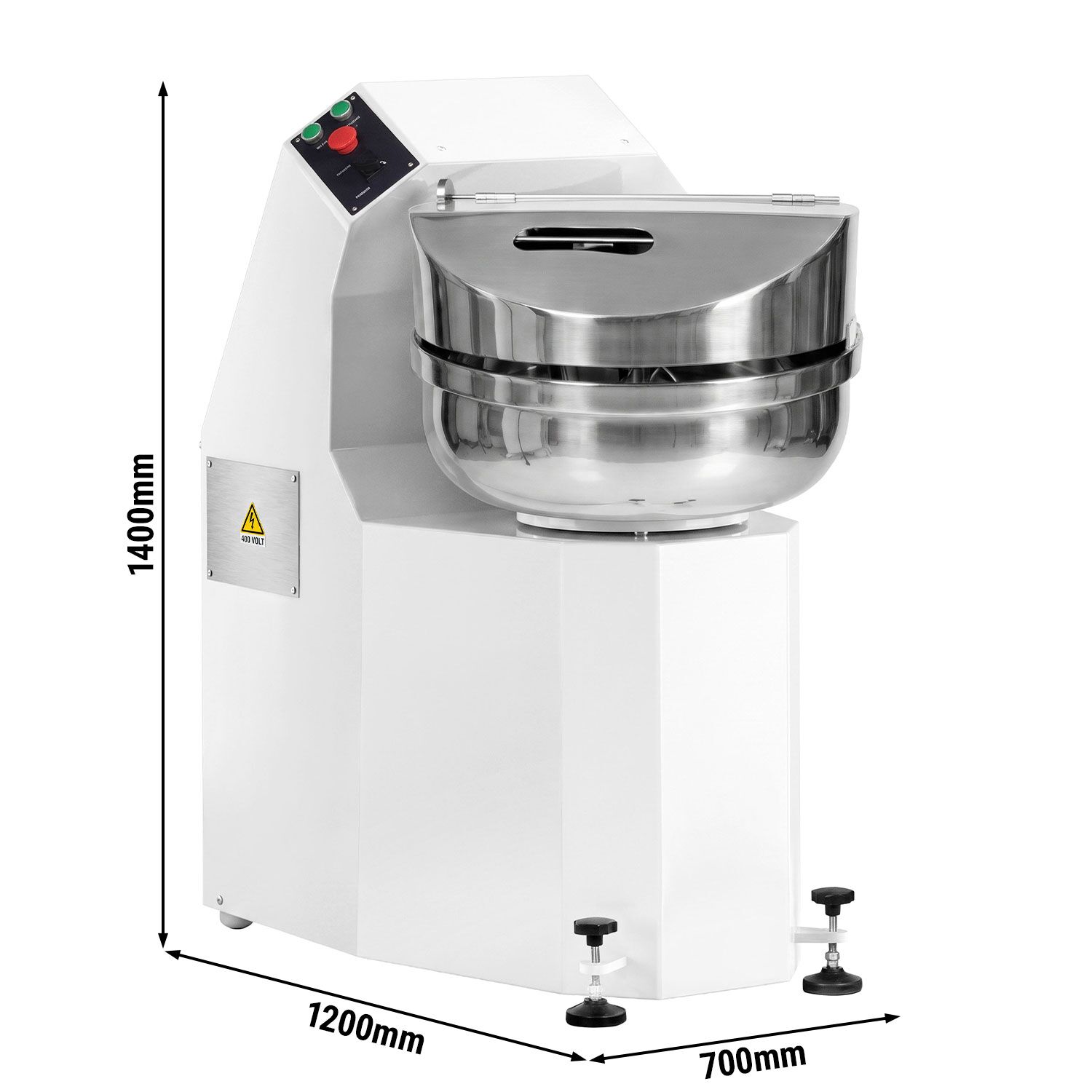 Commercial Spiral Dough Mixer - 65L / 60kg - Twin Speed - Fixed Head & Bowl - 400V 3‑Phase - For Bread Dough