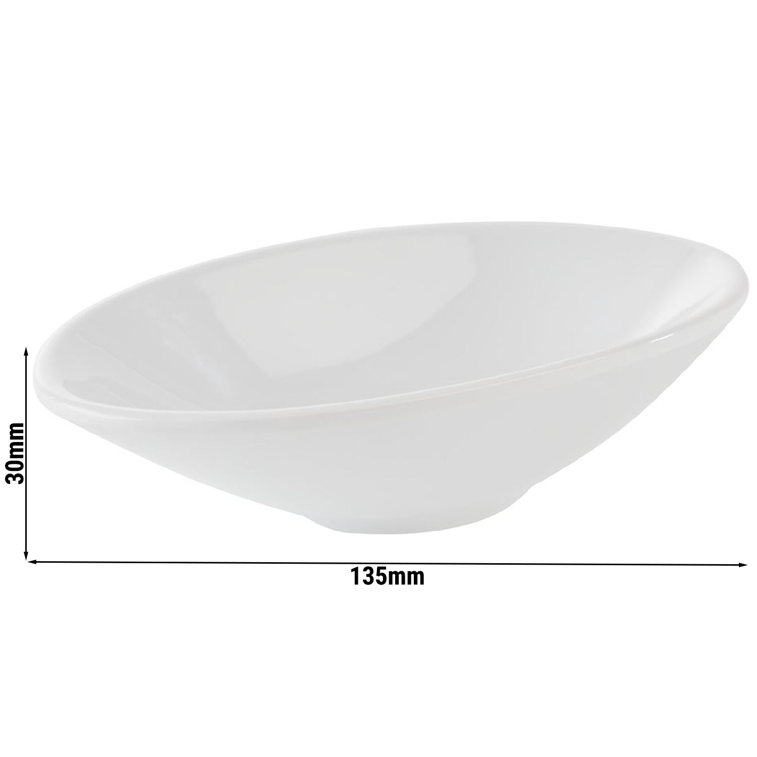 (20 pièces) Bol - MINI - Mélamine - 70 ml - 135 x 75 mm - Blanc