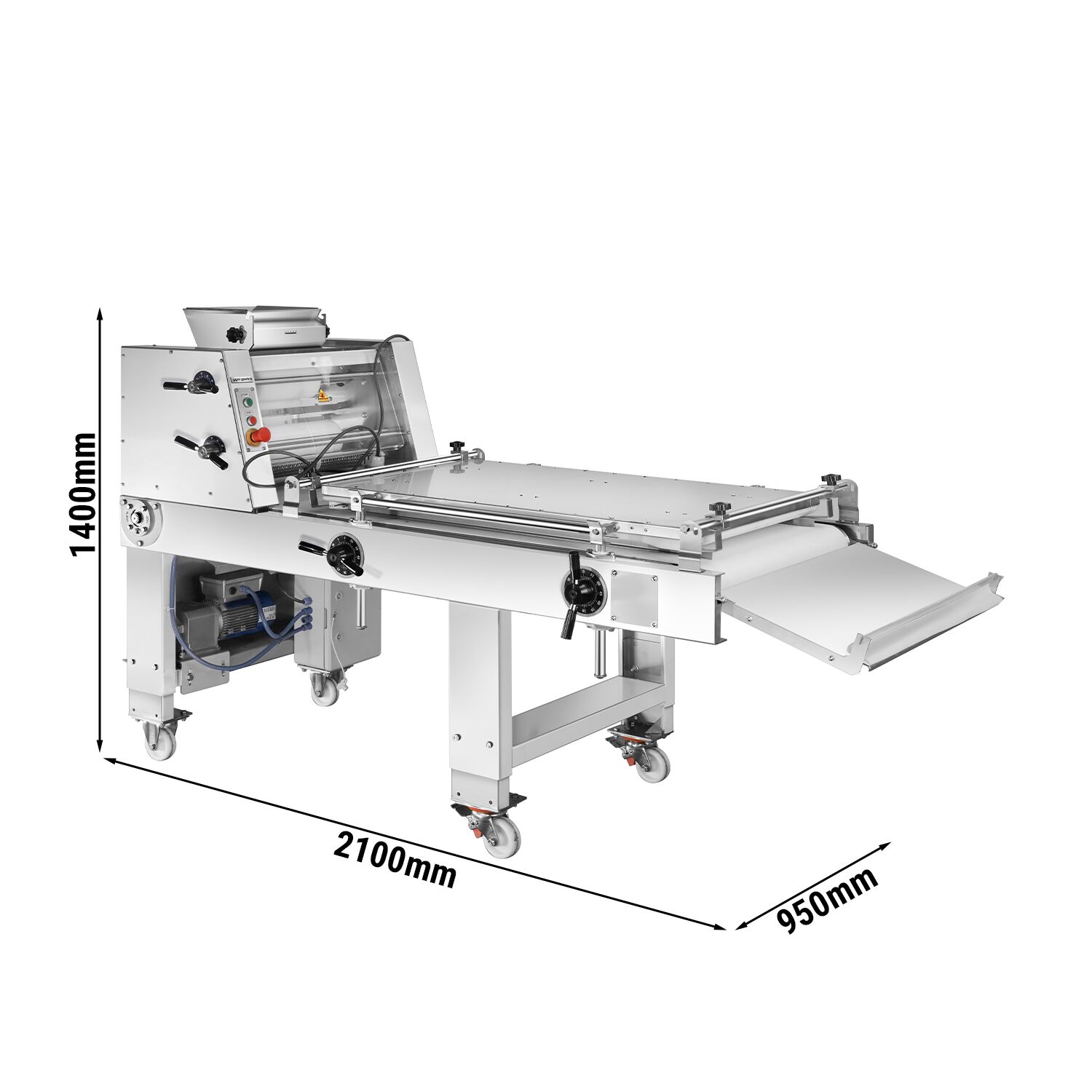 Commercial Baguette Moulder - with Conveyor Belt - 4 cylinders - 550W - 3000 pcs/h