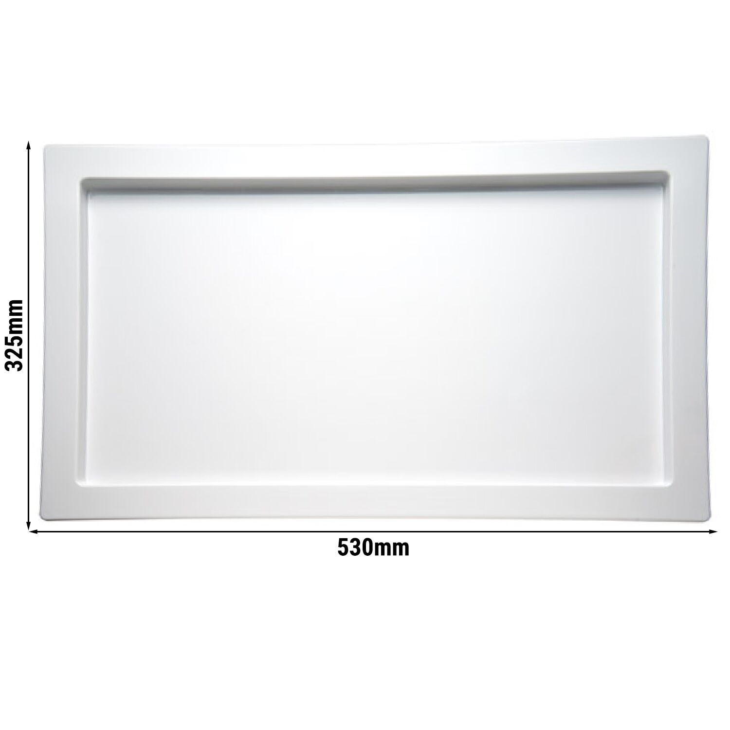 (6 pièces) Plateau GN 1/1 – FRAMES – Mélamine – Hauteur : 20 mm – Blanc