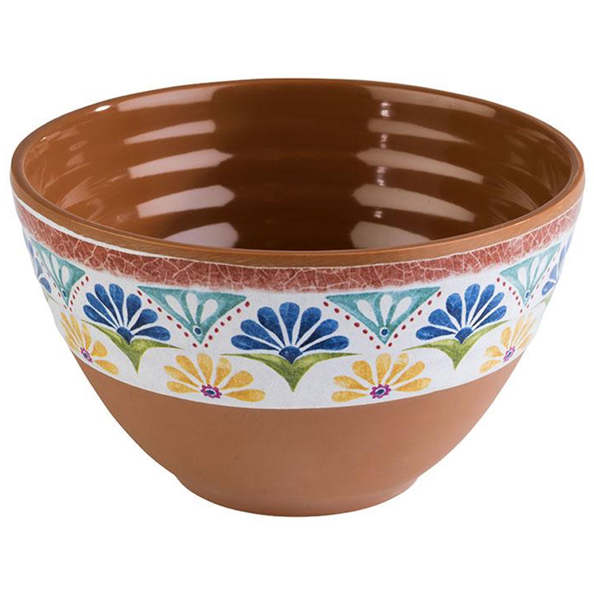 (6 pcs) Coupe - ARABESQUE - Mélamine - 200ml - carré - 100x100mm - Profondeur : 60mm - Terracotta/Bleu