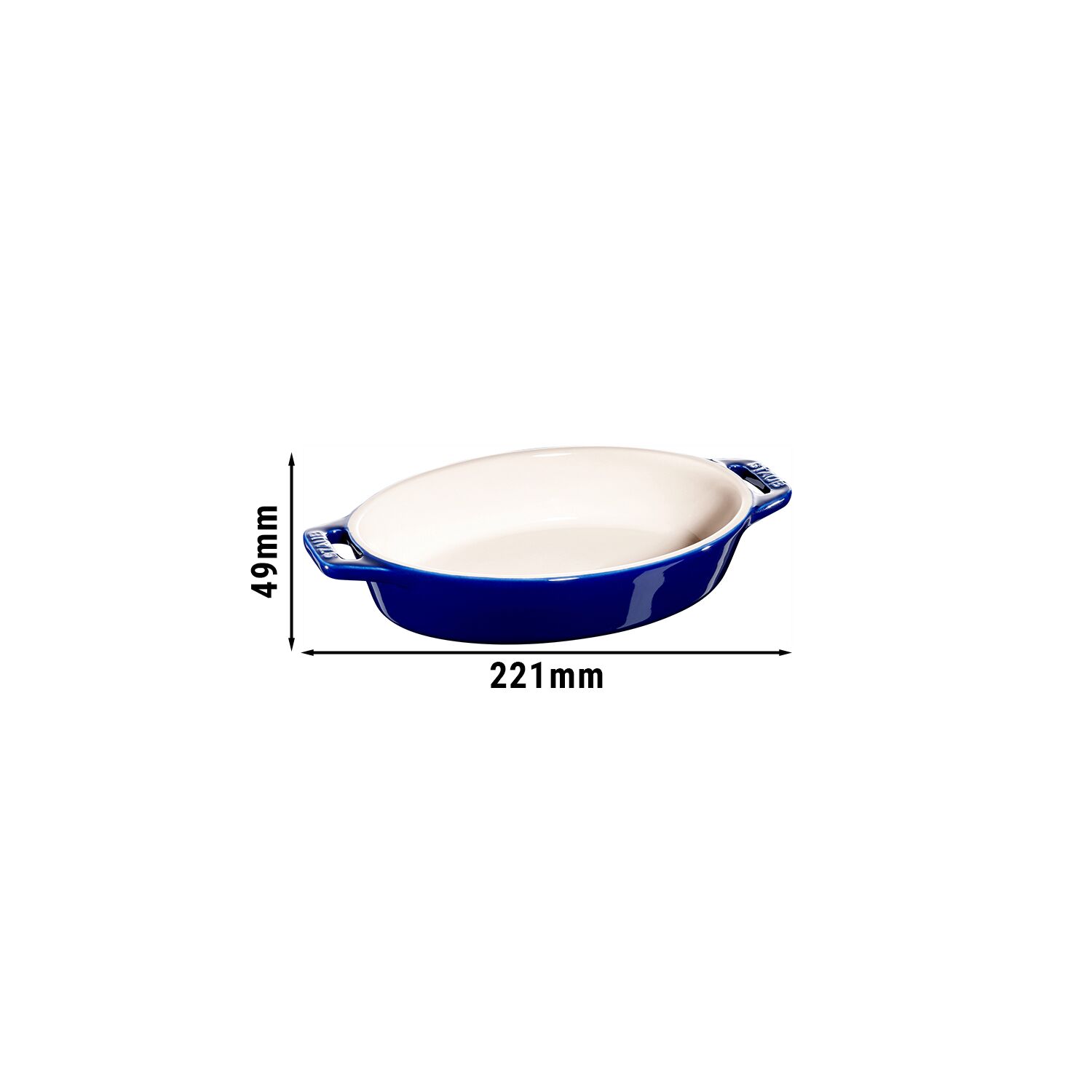 STAUB| Ceramic Oval Baking Dish – Dark Blue - 170 mm - Ergonomic Handles - Stackable