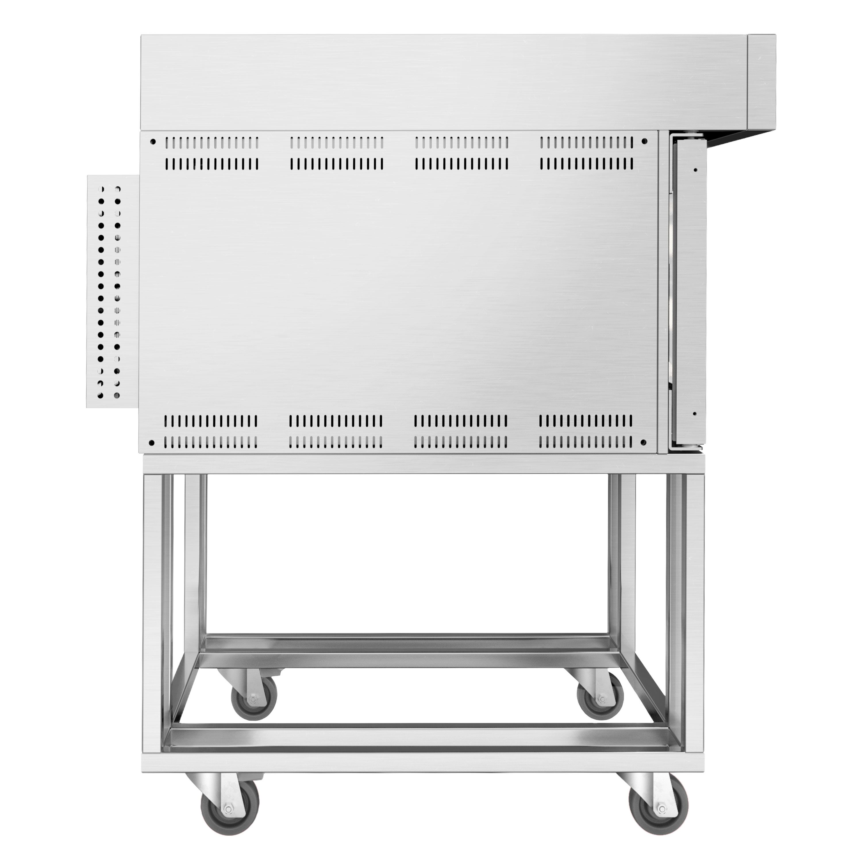 Électrique Four à convection avec injection d’eau - Écran tactile - 5 niveaux 600x400mm - Noir - avec armoire de fermentation intégrée, roulettes - inclus support - sans plaques de four