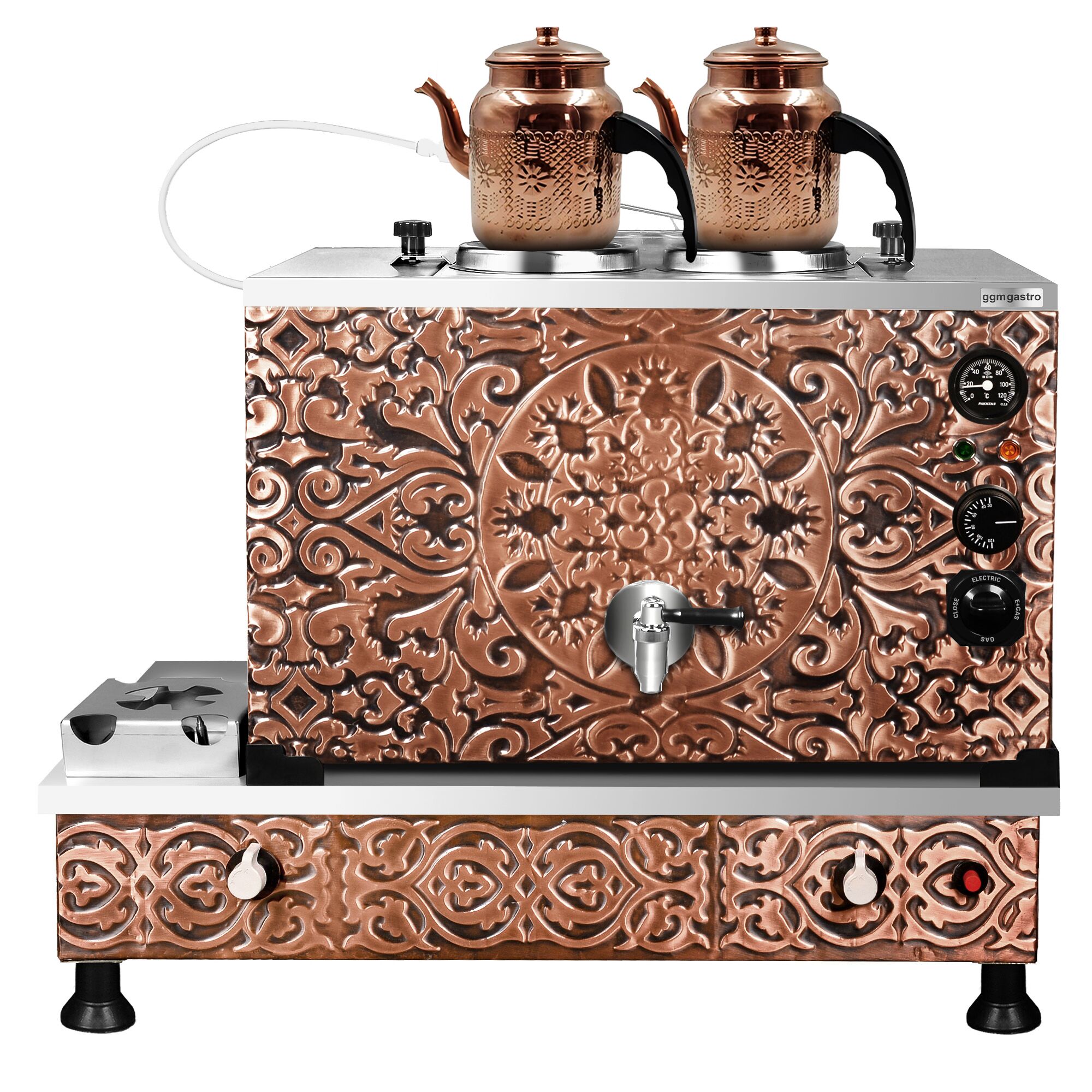 Commercial Gas & Electric Copper Tea Urn - 770mm - 22 Litres