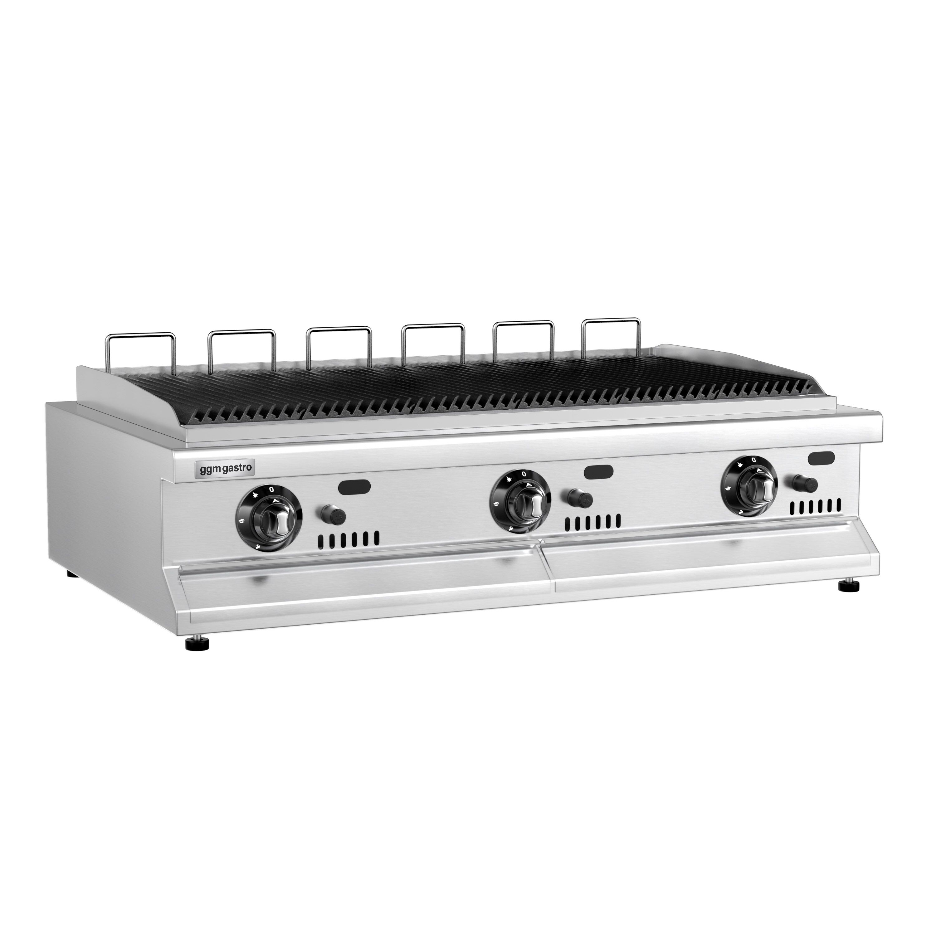 Barbecue à gaz professionnel - 15,6kW - de table - P730mm - grilles de cuisson en fonte