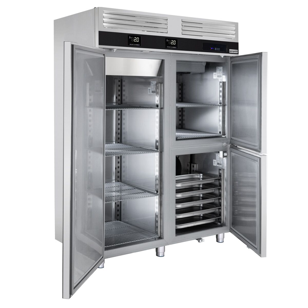Fridge Freezer Combination PREMIUM - GN 2/1 - 1400L - with 3 doors - With built-in blast chiller