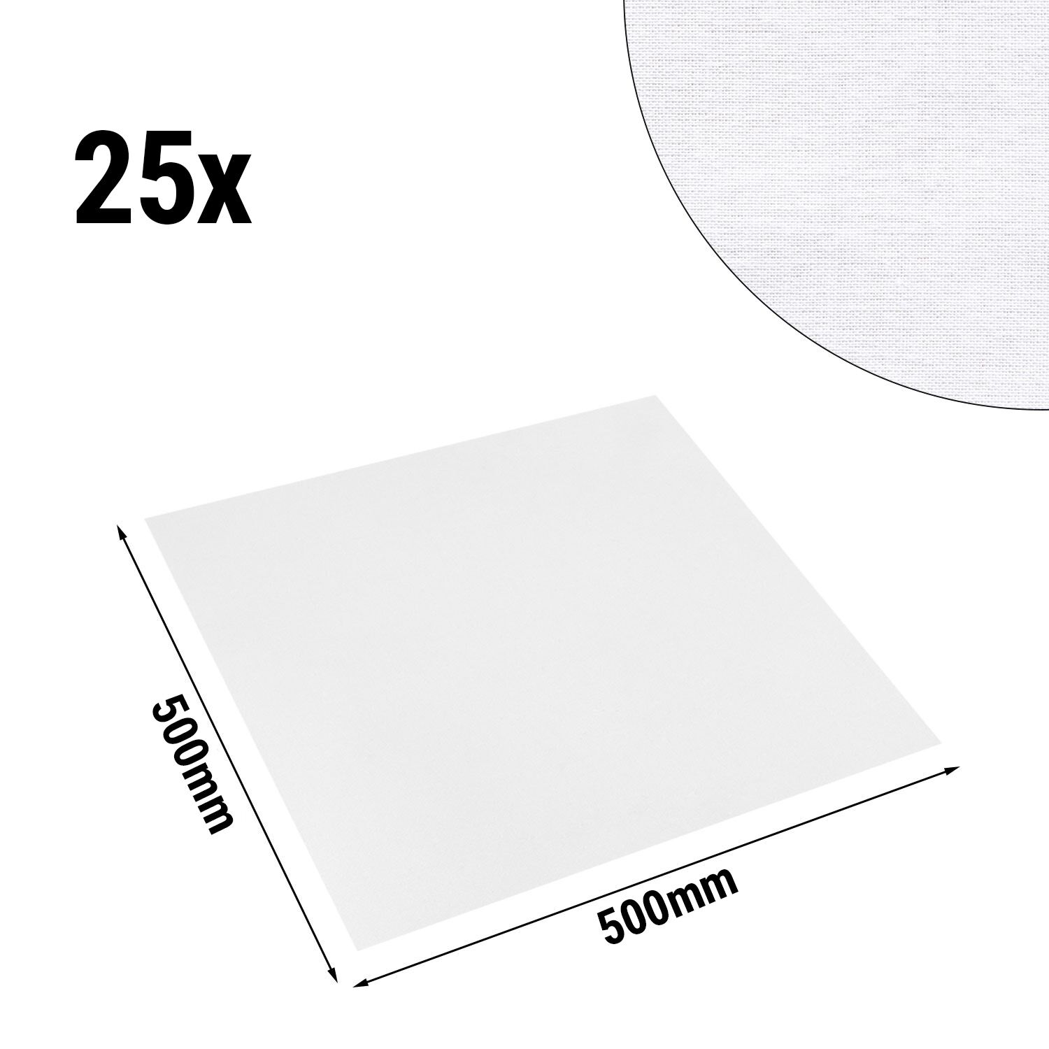 (25 pcs) Serviette de table damassée en coton Tessin Atlas - 50x50cm - Blanc