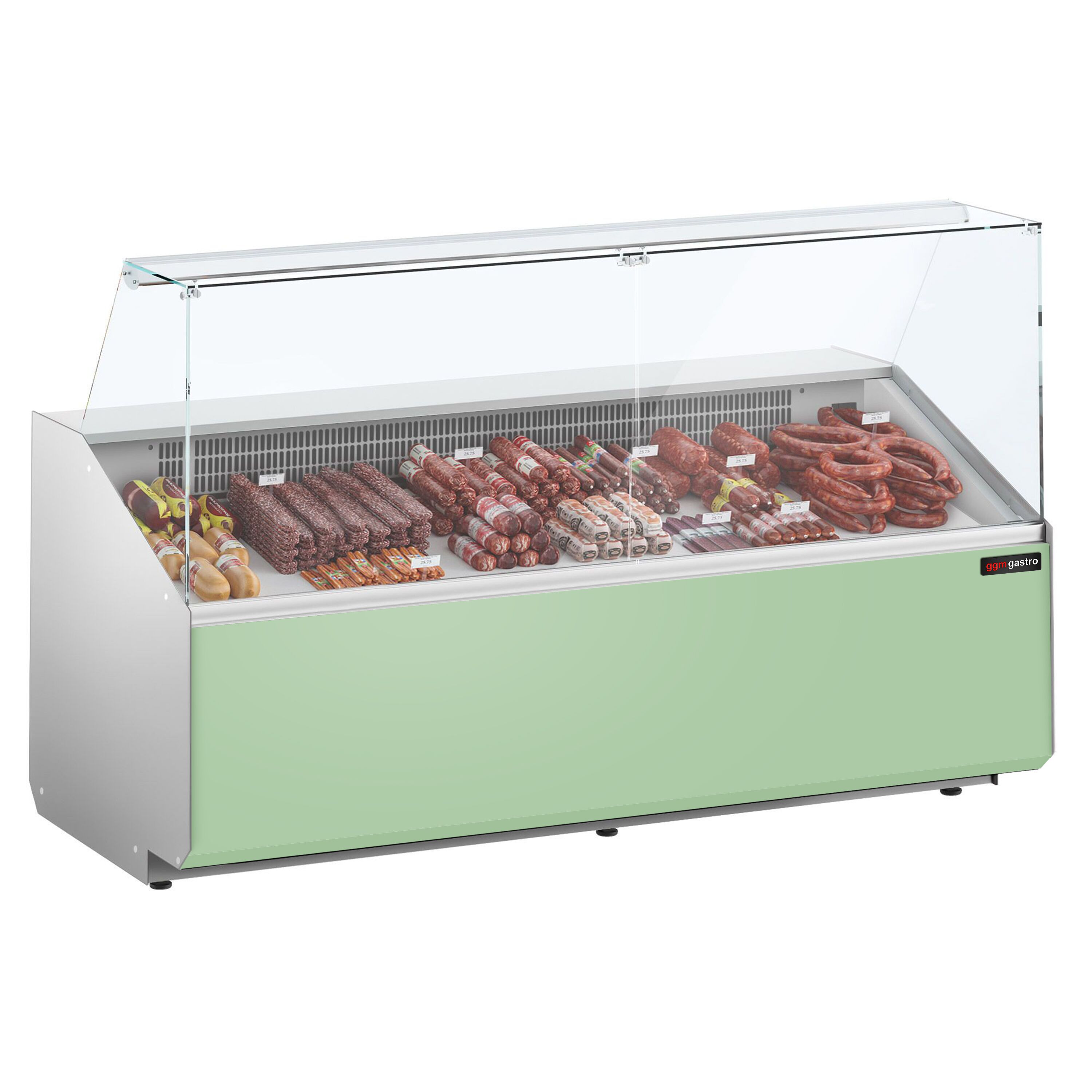 Serve Over Counter - 2506x979mm - front panel light green - capacity 512 litres