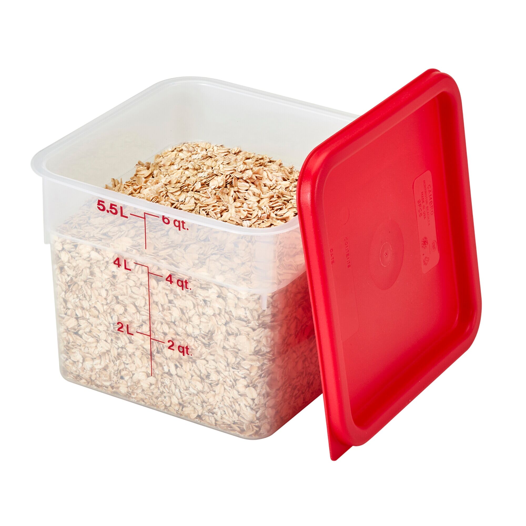 (6 pièces) CAMBRO | CAMSQUARES® – Récipient – 5,7 litres – transparent