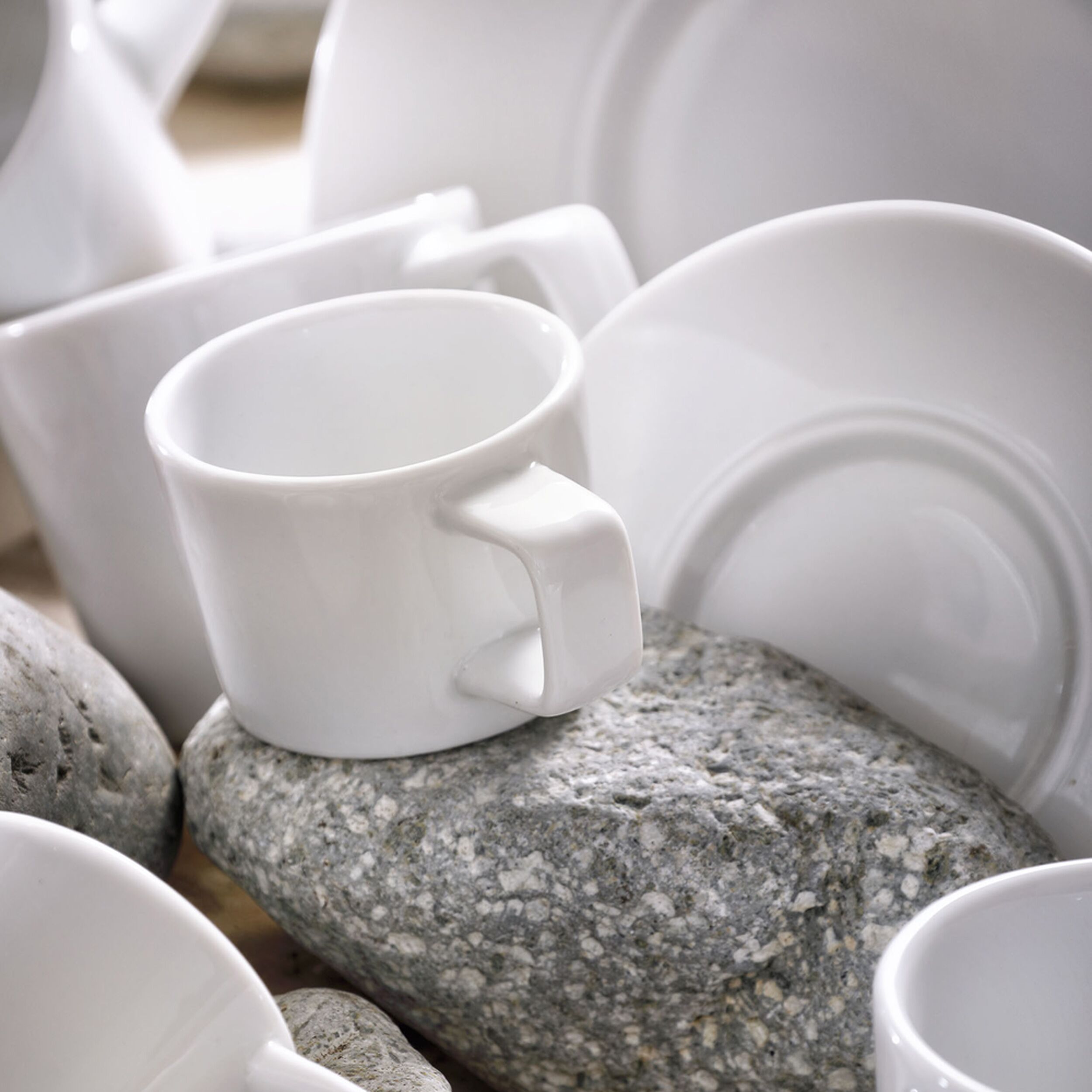 (6 pcs) WHITE DELIGHT - Soucoupe pour café / cappuccino - Ø130mm - Blanc