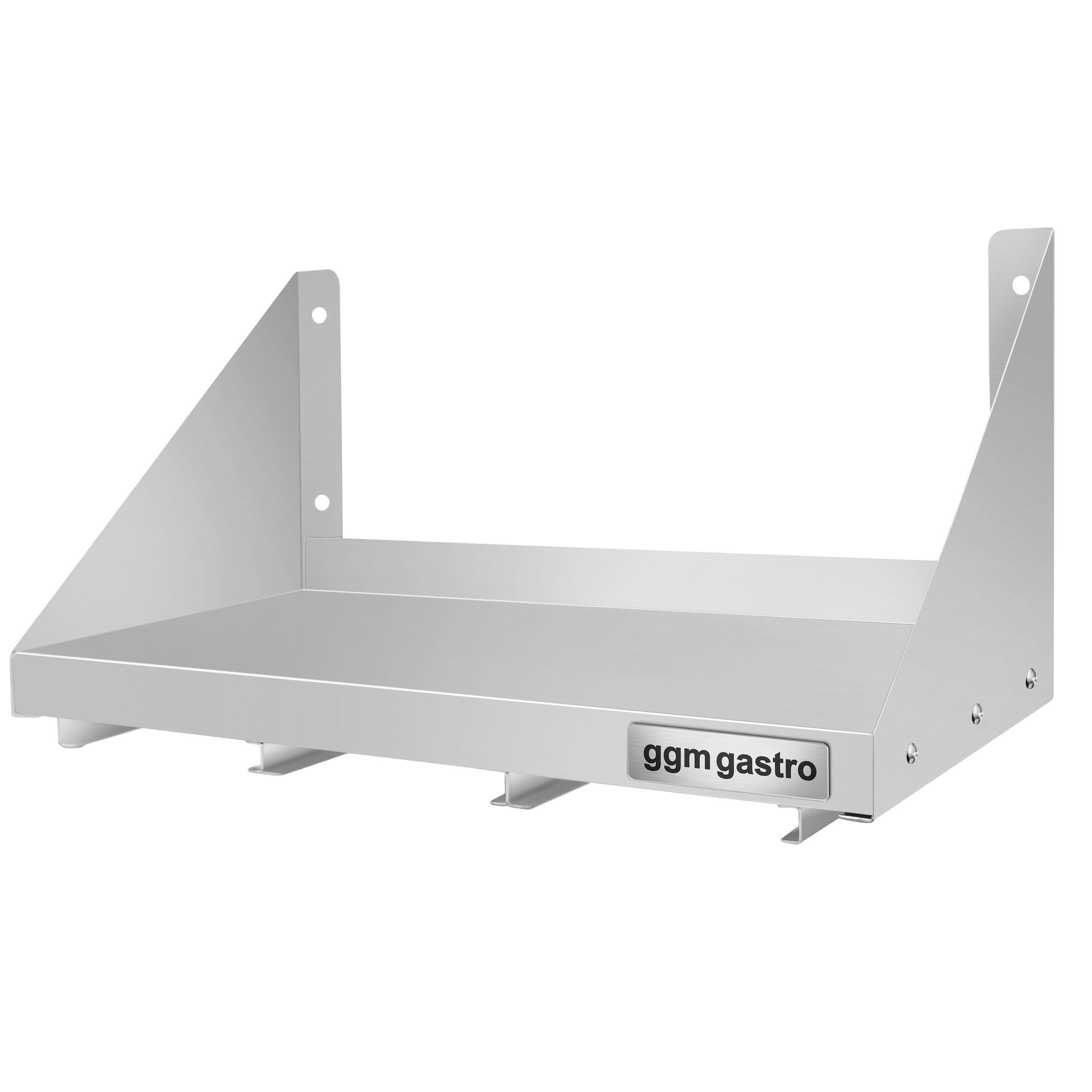 Étagère murale en inox pour Bacs GN 3x GN 1/6 - 600x300mm - 1 niveaux - incl. glissières pour bacs GN