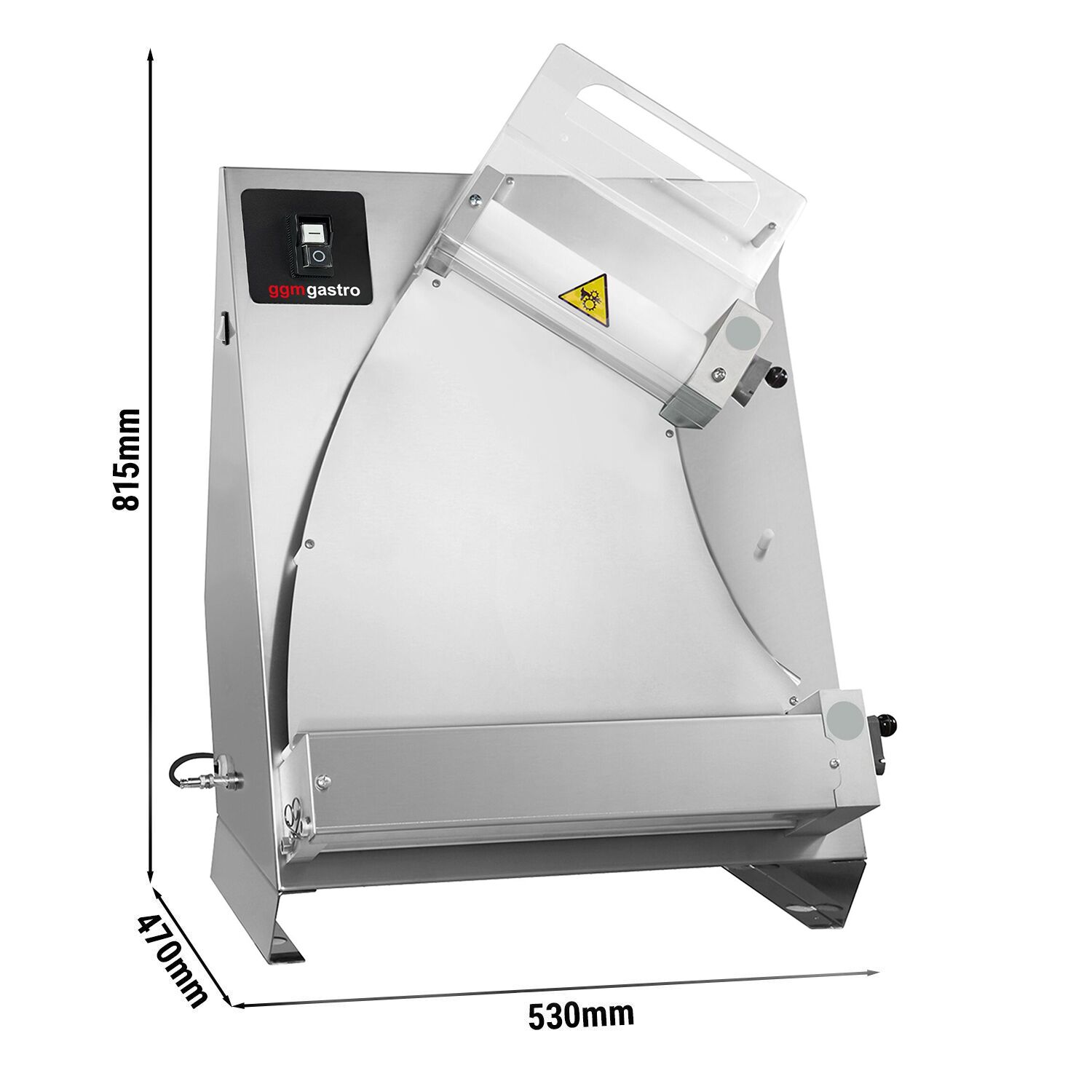 Façonneuse à pizza - pour Ø260–400mm - Épaisseur de pâte 1 à 4mm - 370W - Acier inoxydable
