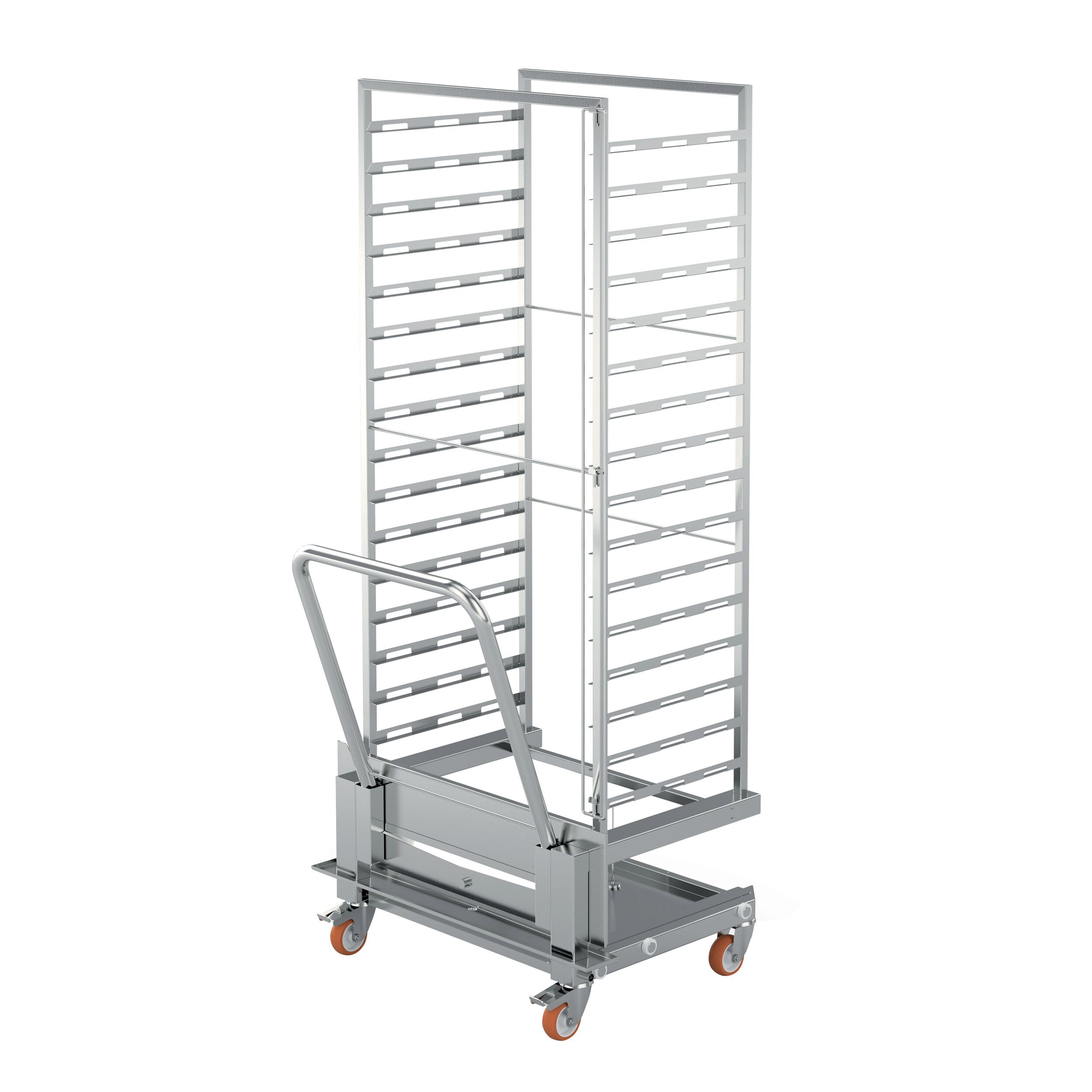 Stainless Steel Gastronorm Racking Trolley - 20-Level - for 20 x GN 1/1 Trays - with braked castors - compatible with KDTV2011 & KDMV2011