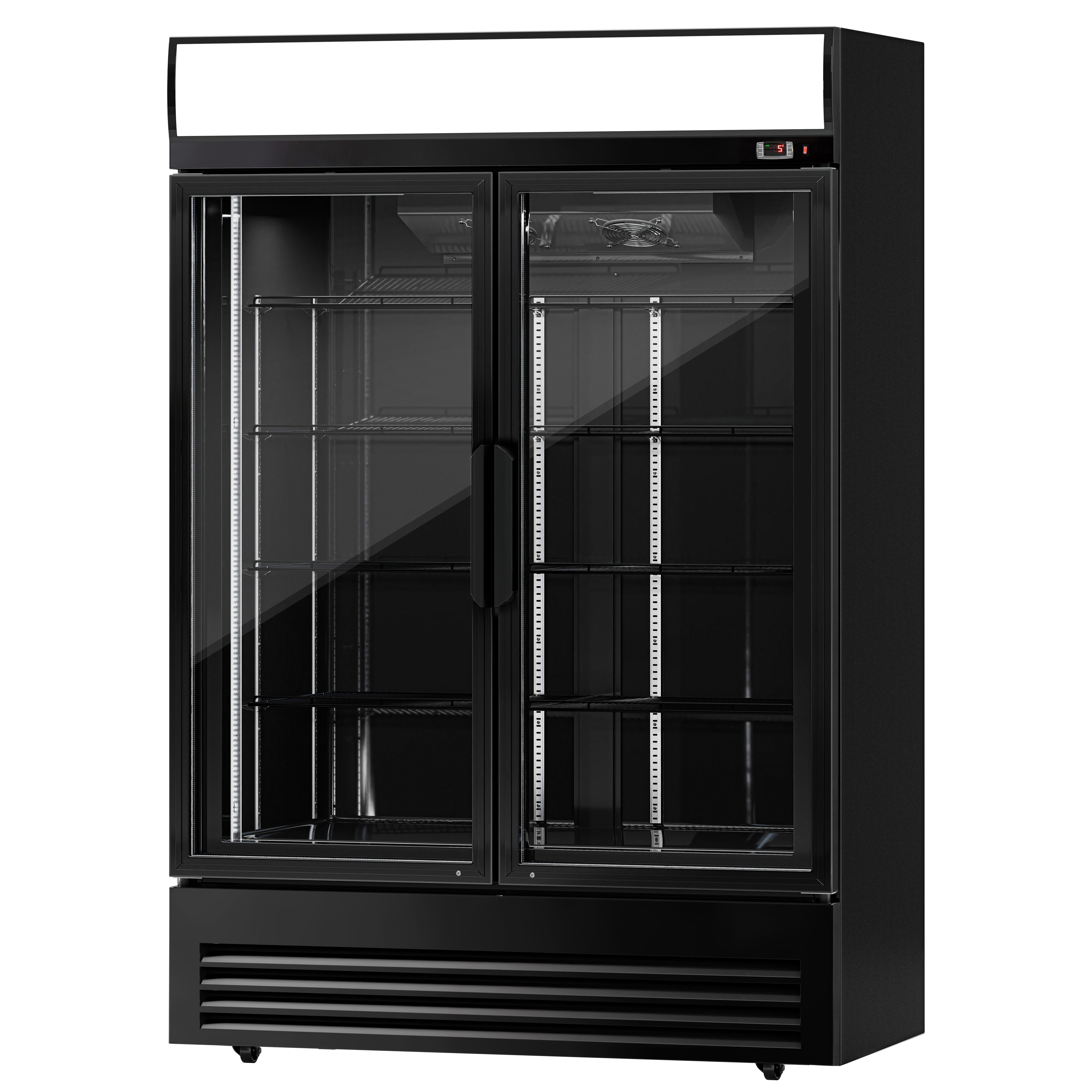 Vitrine réfrigérée à boissons - 880 litres - avec 2 portes vitrées et écran publicitaire
