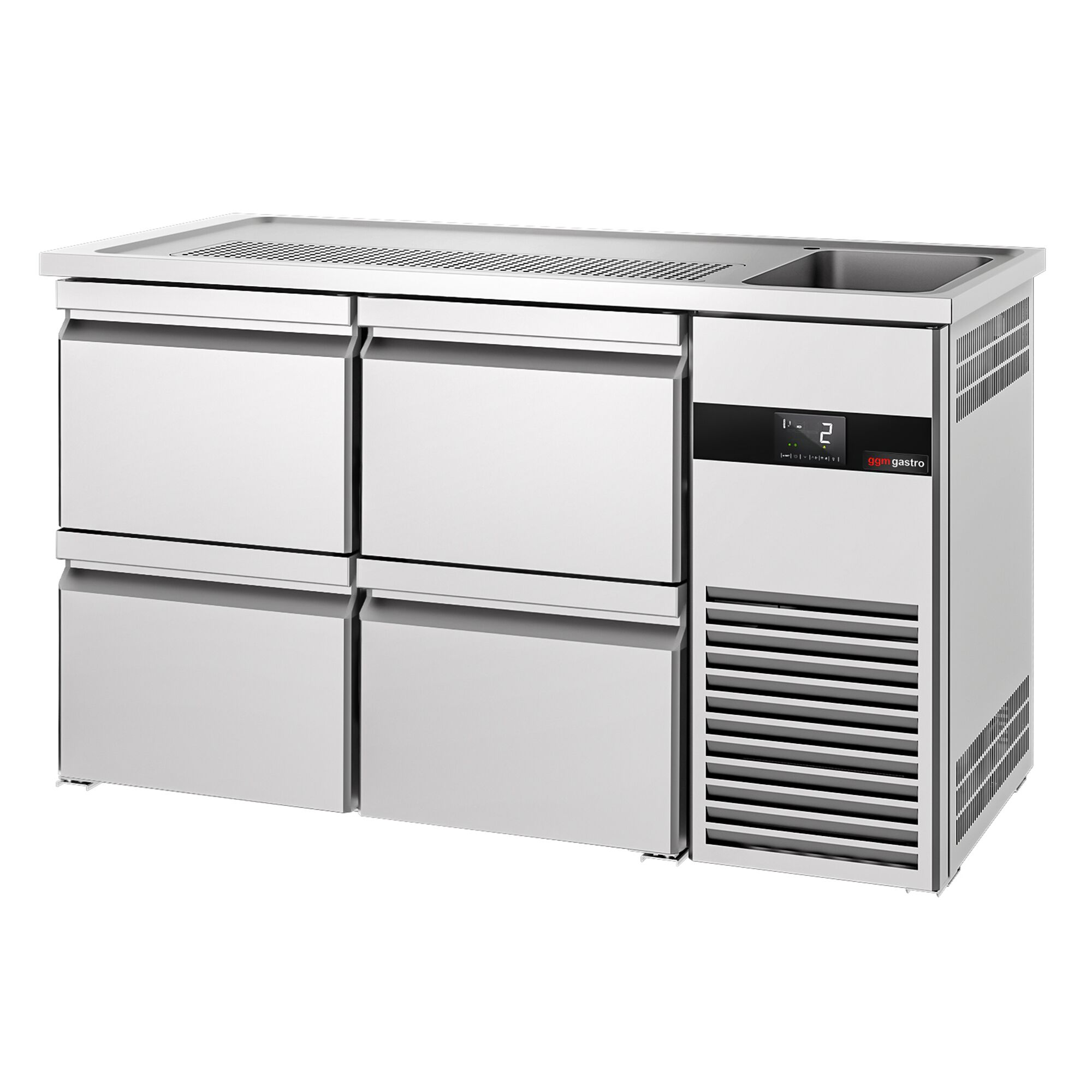 Comptoir de bar réfrigéré PREMIUM - 1550x700 mm - 4 tiroirs