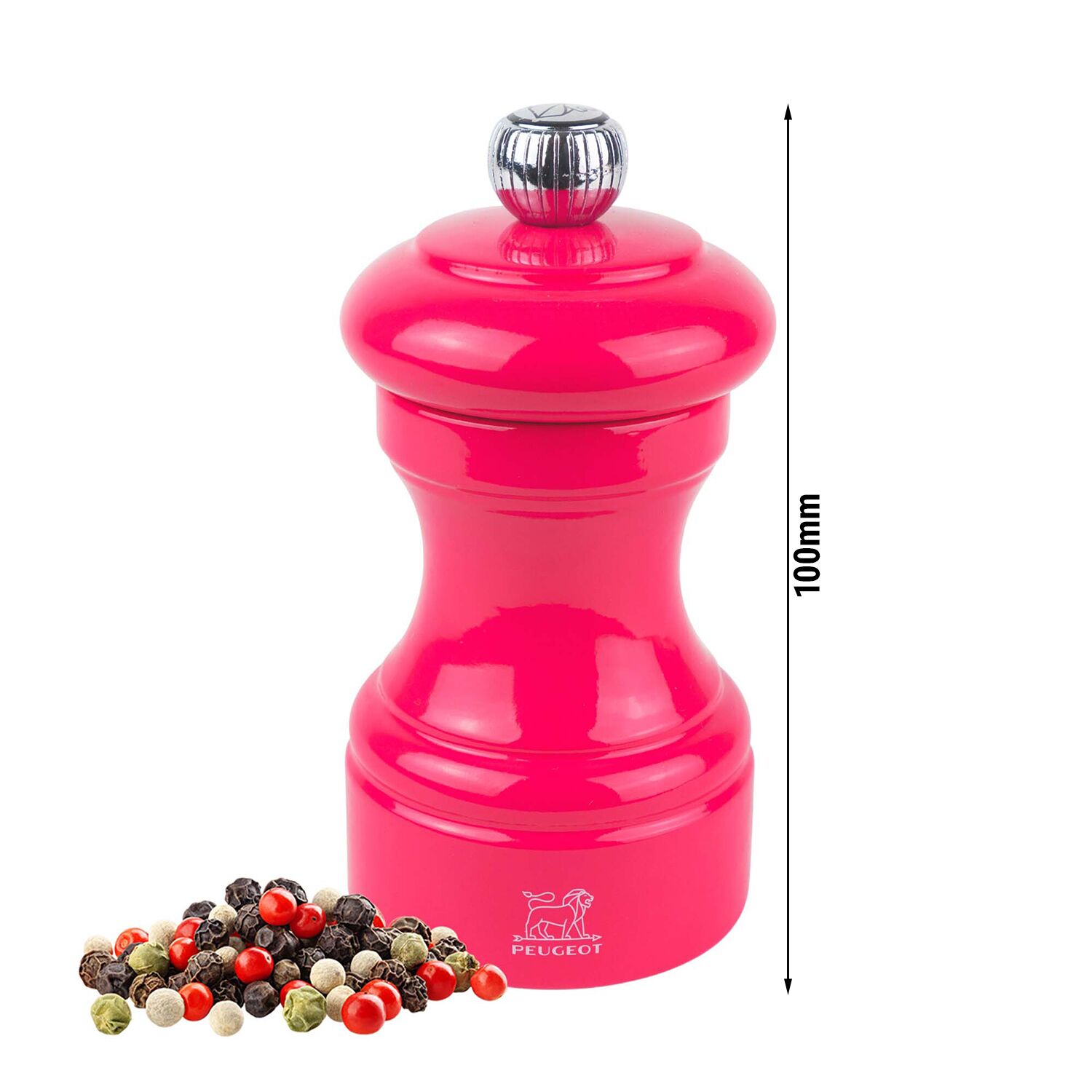 (6 pièces) PEUGEOT | BISTRORAMA – Moulin à poivre – Bois – Rose bonbon – Hauteur : 100 mm