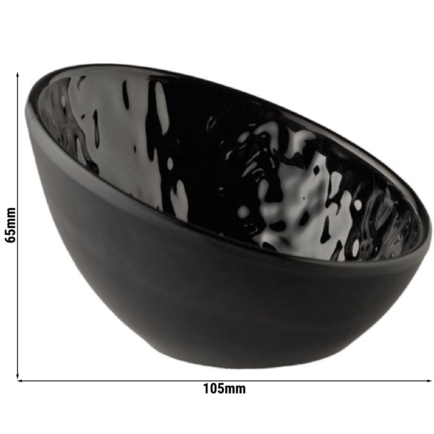 (6 pièces) Coupelles à sauce - TAO - Melamine - 70 ml - rond - 105 x 100 mm - Noir
