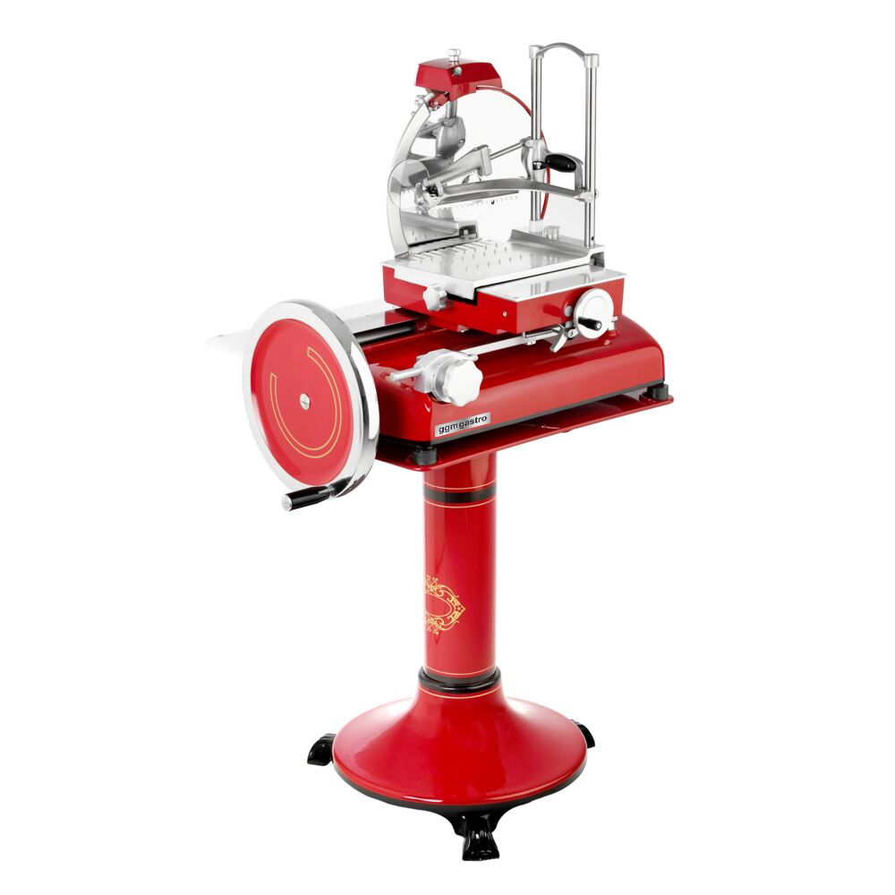 Trancheuse à volant rustique – Lame : Ø 370 mm – Rouge – incl. soubassement