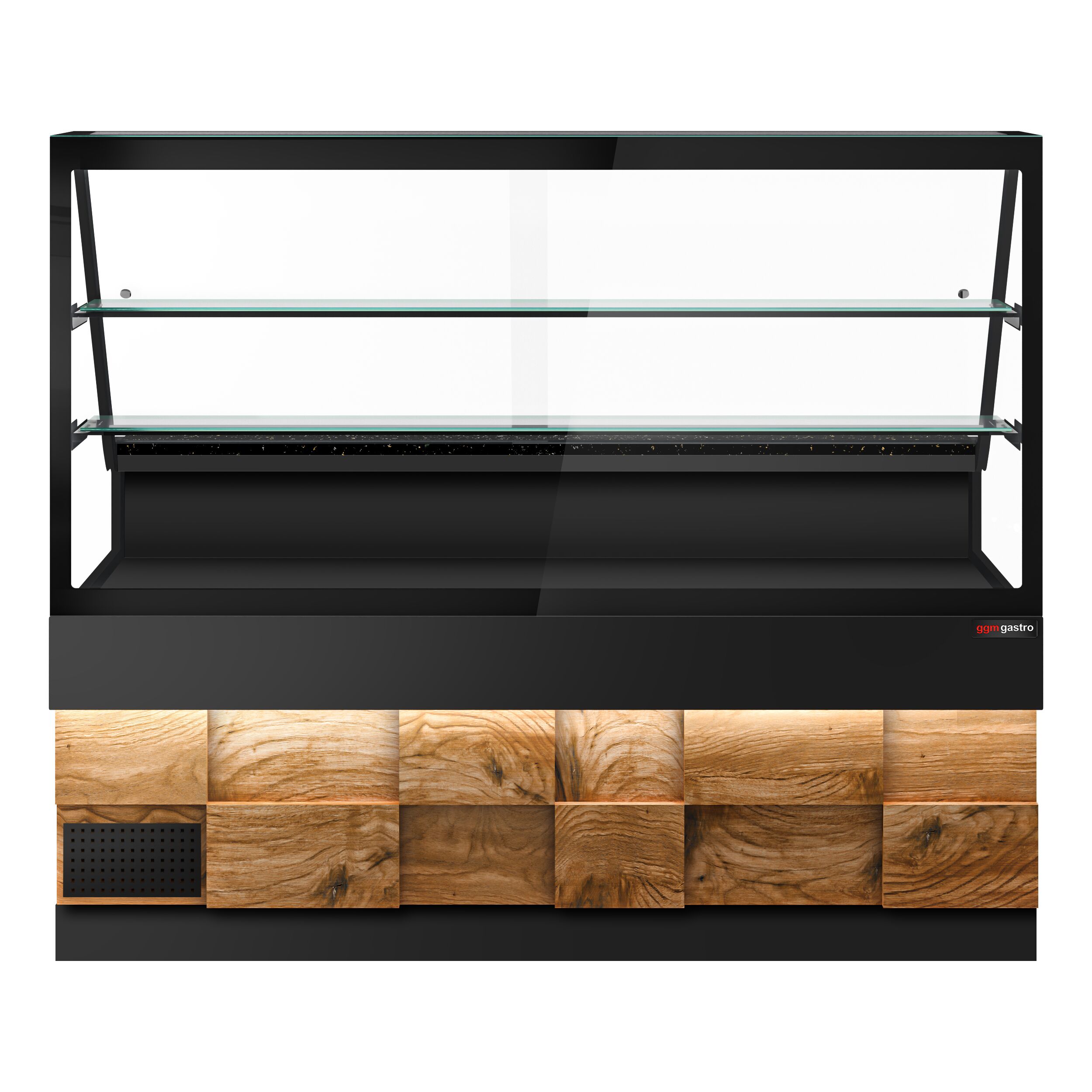 Serve Over Counter TORONTO - 2000mm - double glazing - wood front - granite worktop - with 2 shelves