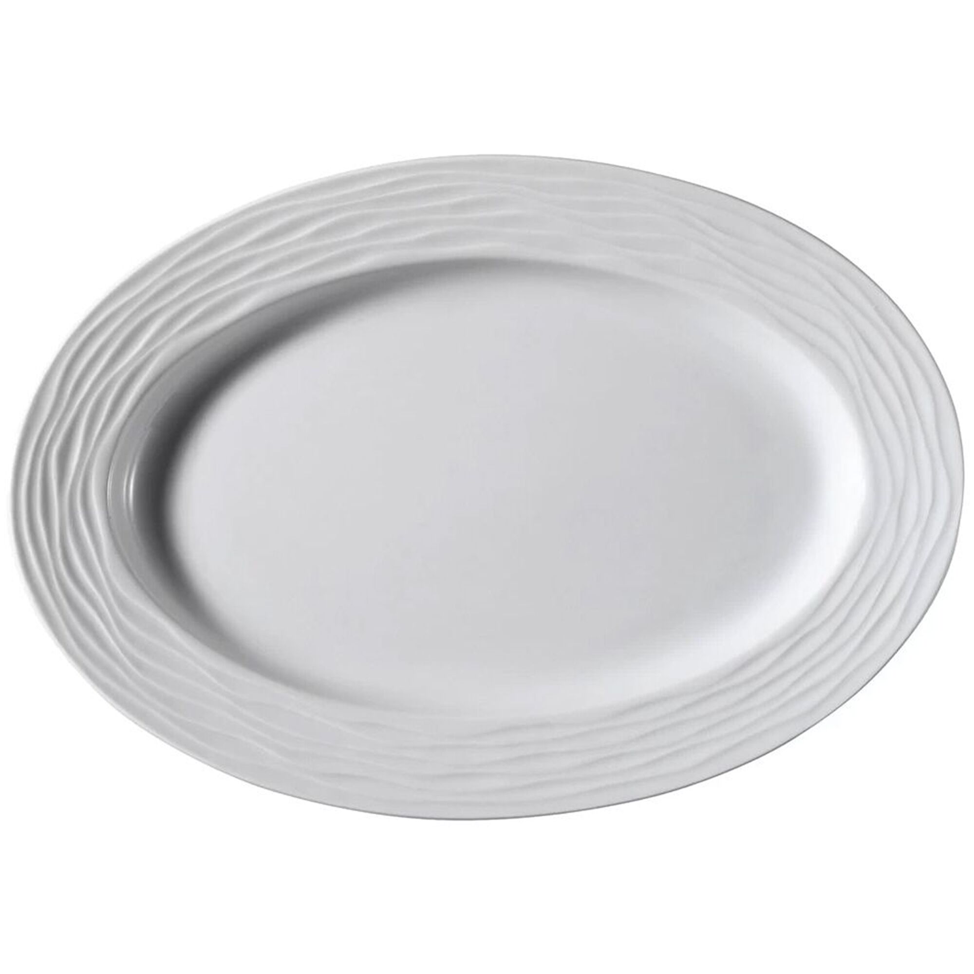 (12 Pièces) SEA WAVE - Plat / Assiette à Döner - Ovale - Longueur : 280 mm - Blanc