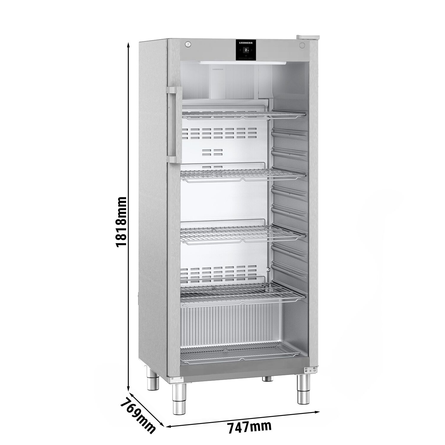 LIEBHERR | Kühlschrank Edelstahl PERFECTION - 600 Liter - GN 2/1 - Innen Kunststoff - mit 1 Glastür