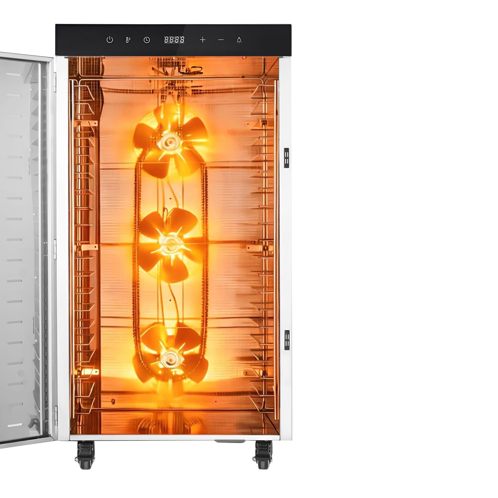Food Dehydrator - with 20 Shelves - Stainless Steel - Digital Timer - 2kW