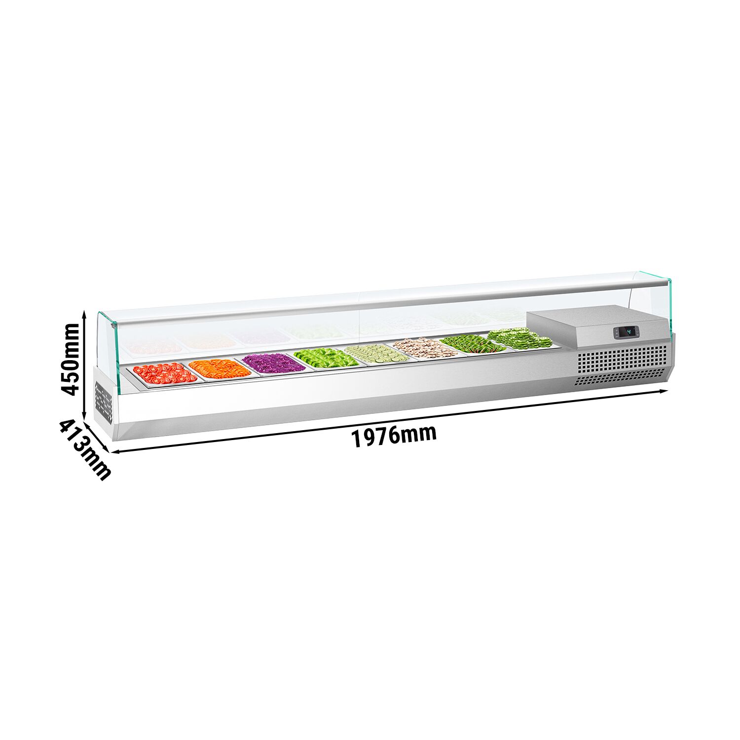 Vitrine Réfrigérée à Ingrédients PREMIUM PLUS - 1976x413mm - 8x GN 1/3