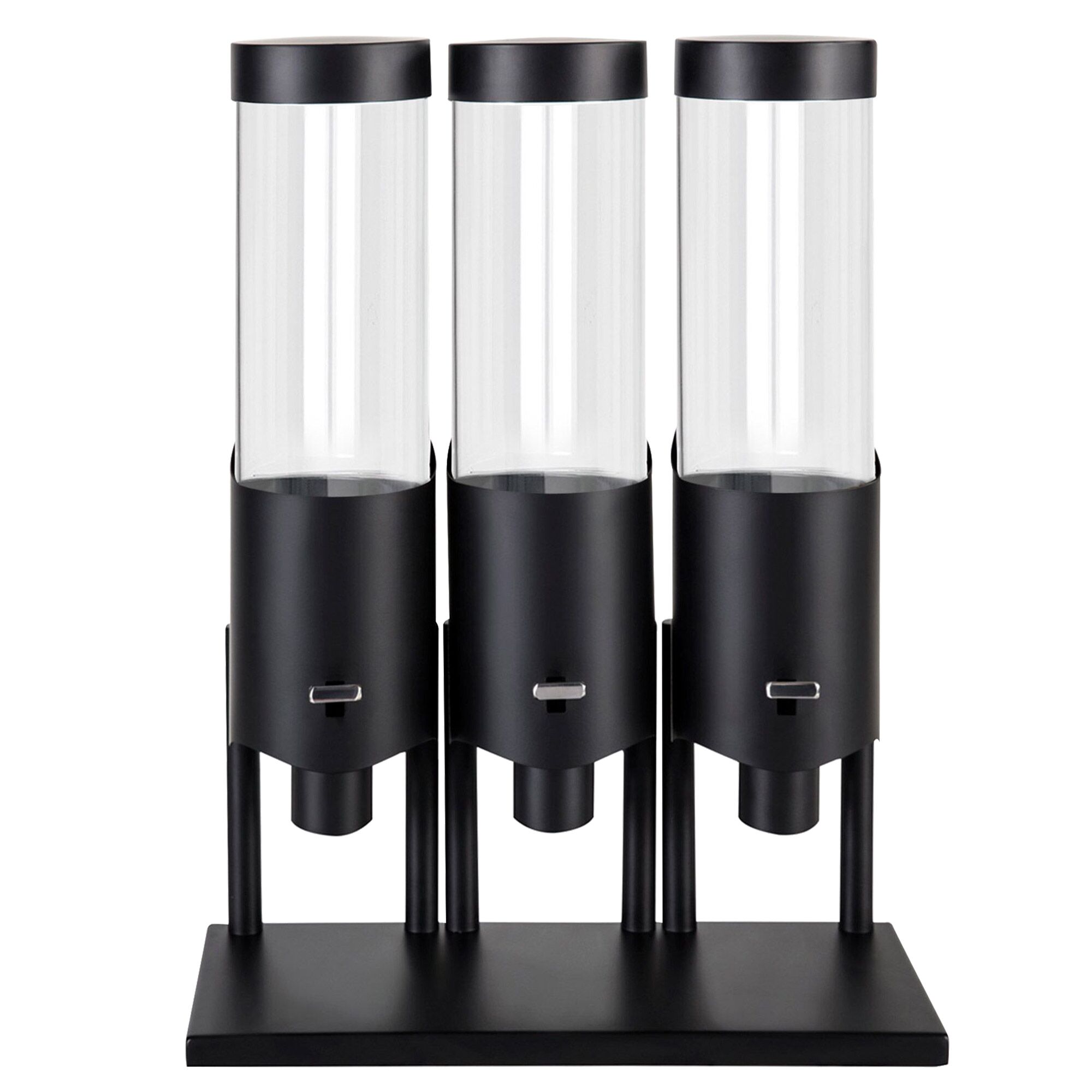 Distributeur de céréales - triple - Ø 120 mm - Noir - distribution à levier