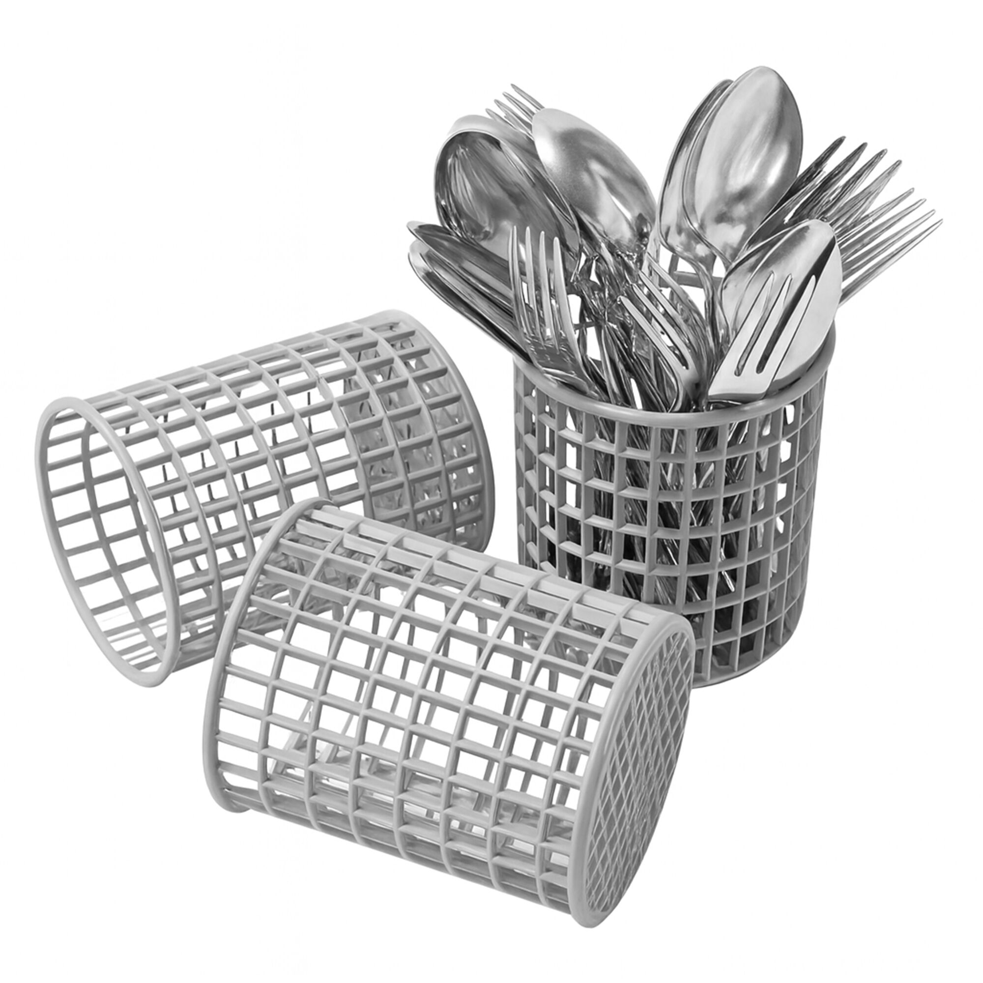 Panier à couverts - rond - Ø110mm - Gris