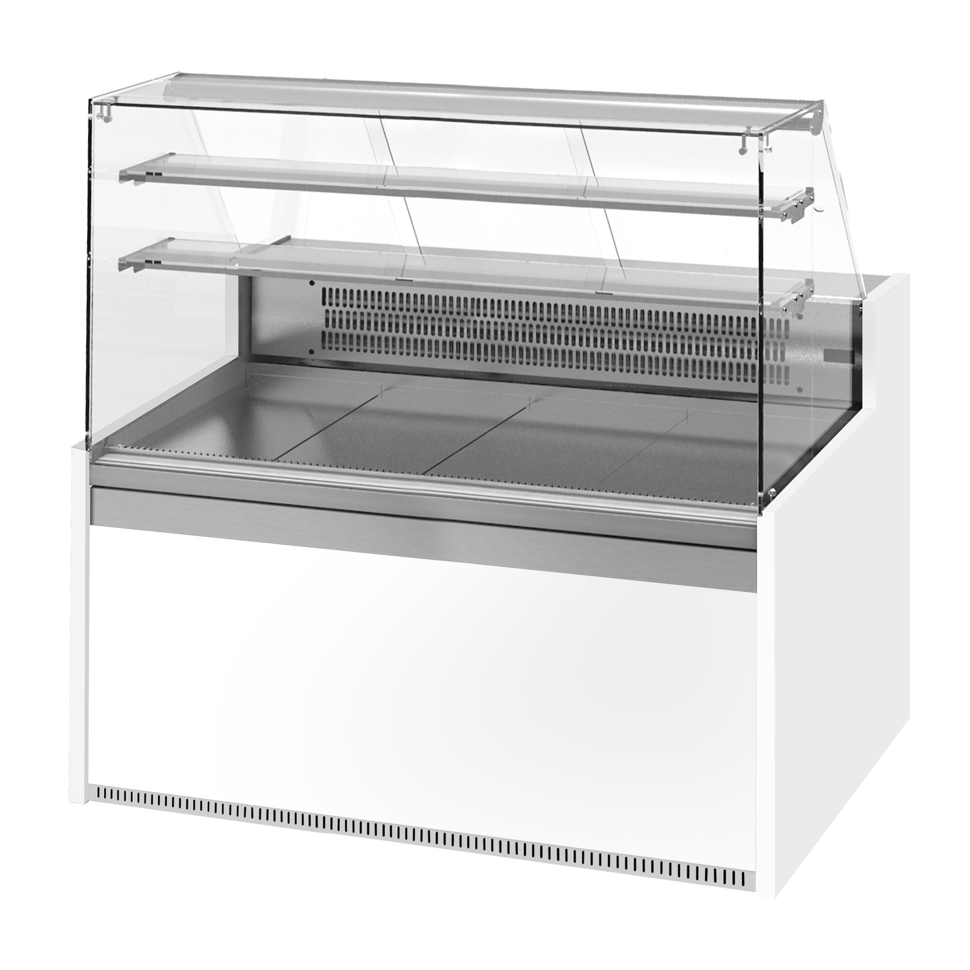 Comptoir vitrine réfrigérée - 1622x985mm - +4/+8°C - 2 portes - 2 étagères - Éclairage LED