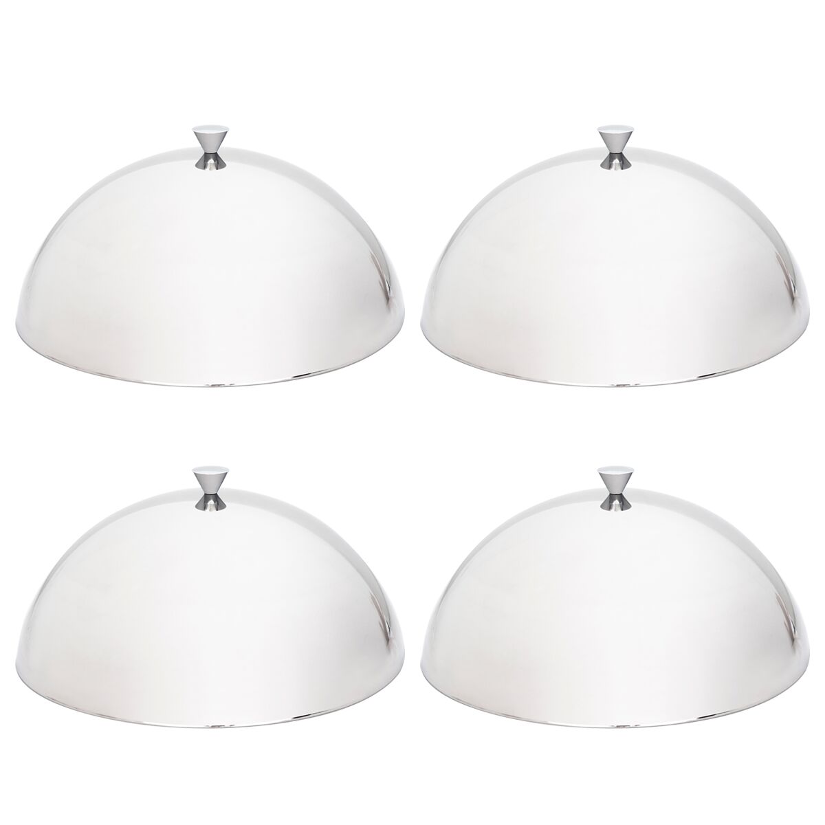 (4 pcs) Cloche de présentation - Ø305mm - Acier inoxydable - poli