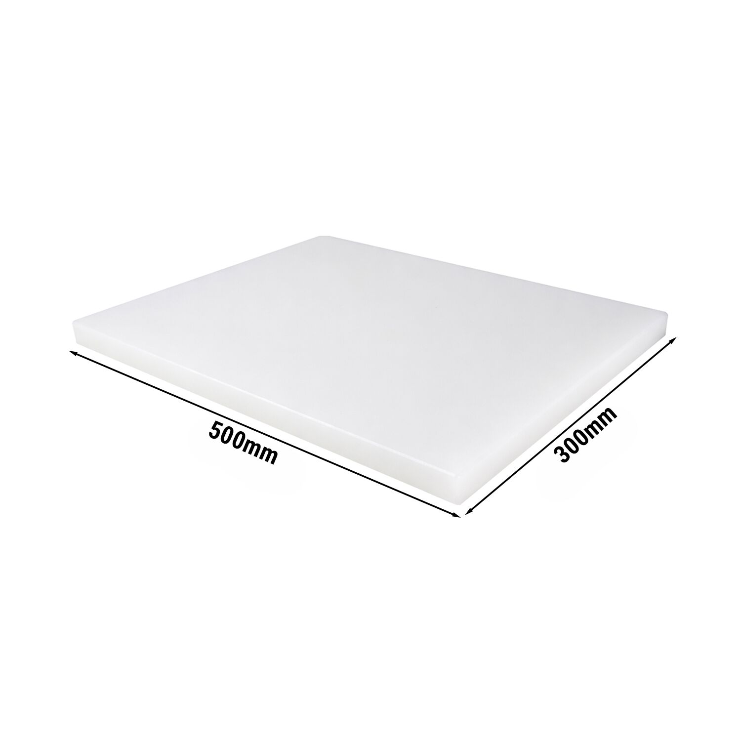 Planche à découper - 300x500mm - Épaisseur: 20mm - Conforme HACCP - Polyéthylène - Blanc