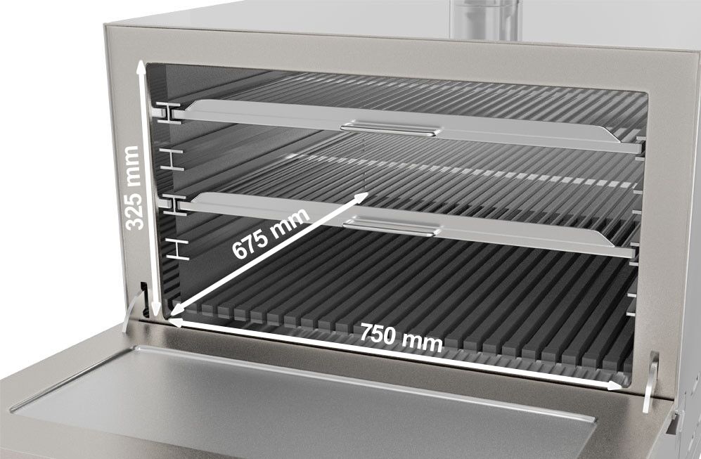Houtskooloven - 890mm - rood - 4 grillroosters