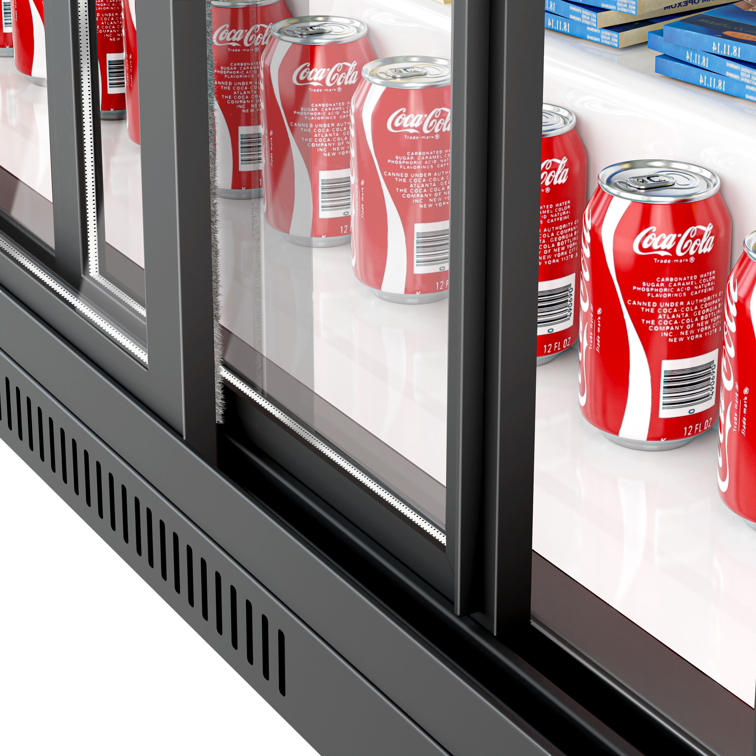 Réfrigérateur de bar – 1350 mm – 320 litres – avec 3 portes coulissantes en verre – Noir