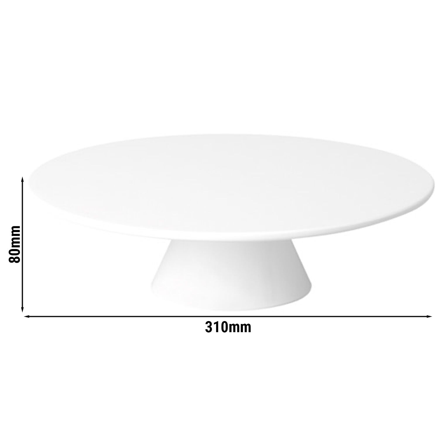 Plat de présentation CASUAL - Mélamine - Ø310mm - Blanc - rond - Hauteur: 80mm
